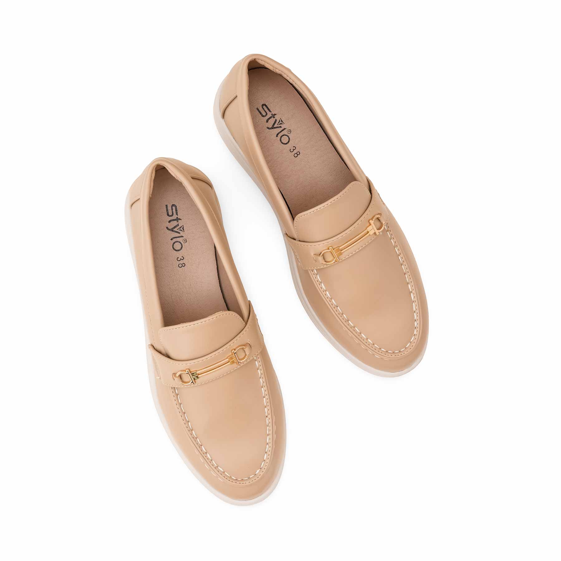 Beige Women Moccasin WN4525 - Image 5