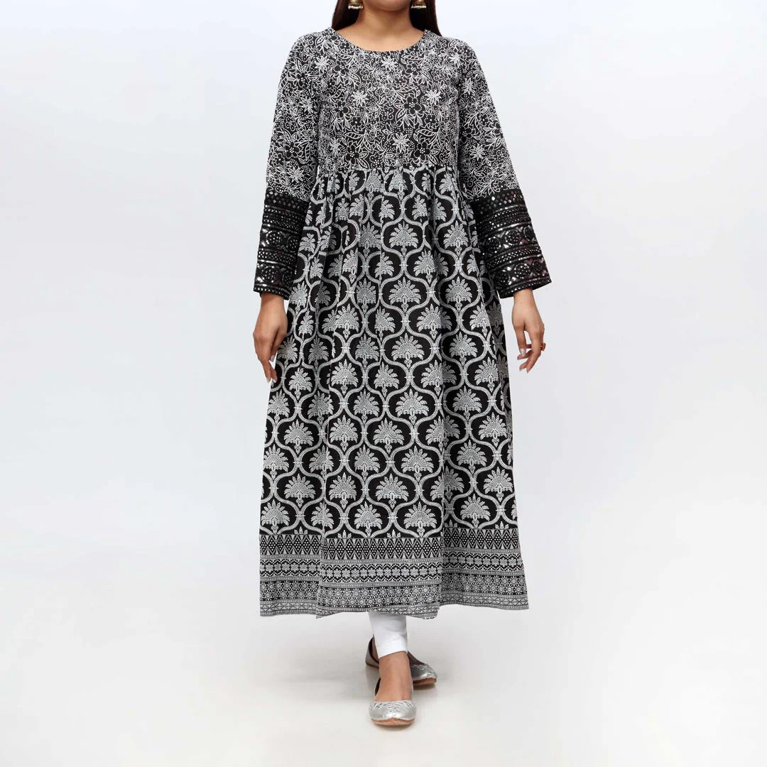 1PC-Embroidered Cambric Shirt PS4002 - Image 4