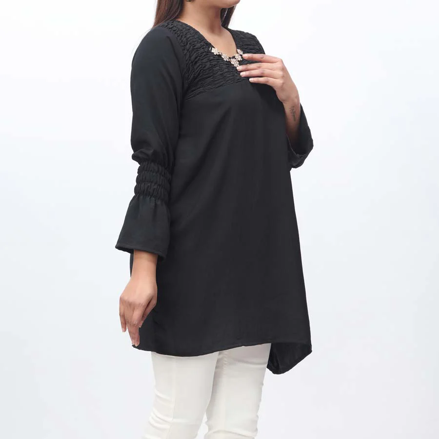 1PC- Solid Georget Chiffon Shirt PW9023 - Image 2