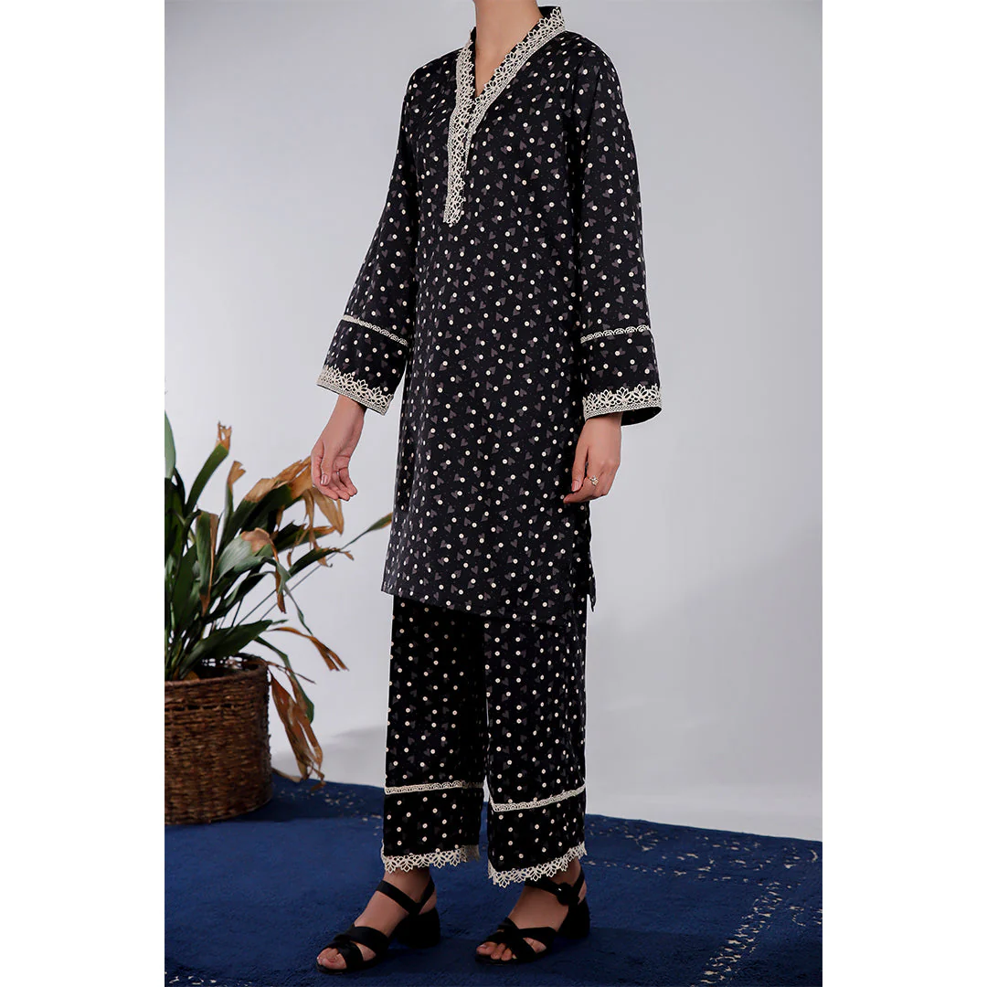 2PC- Printed Linen Suit PW4113 - Image 3