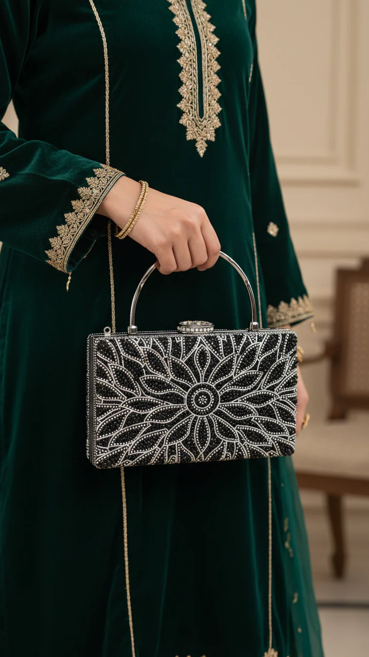 Black Bridal Clutch For Women p24257