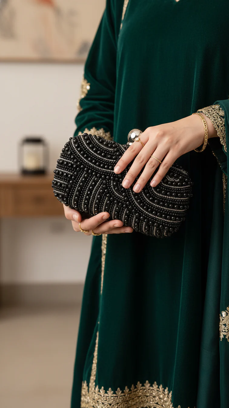 Black Bridal Clutch P24279