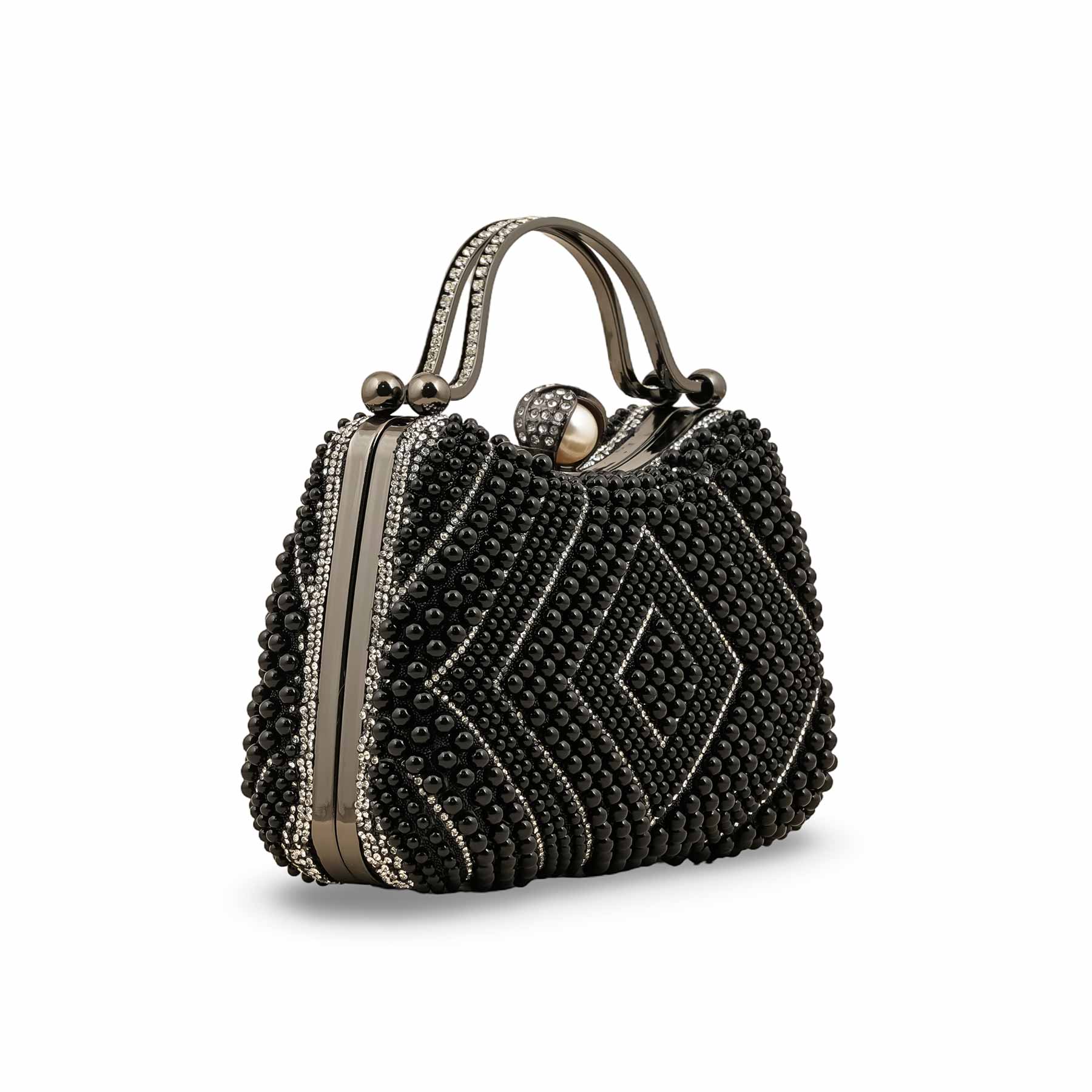 Black Bridal Clutch P24293 - Image 3