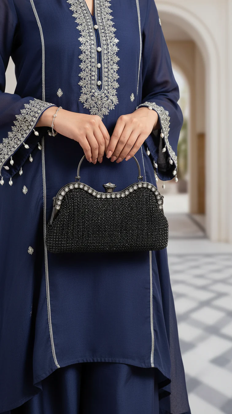 Black Bridal Clutch P24295