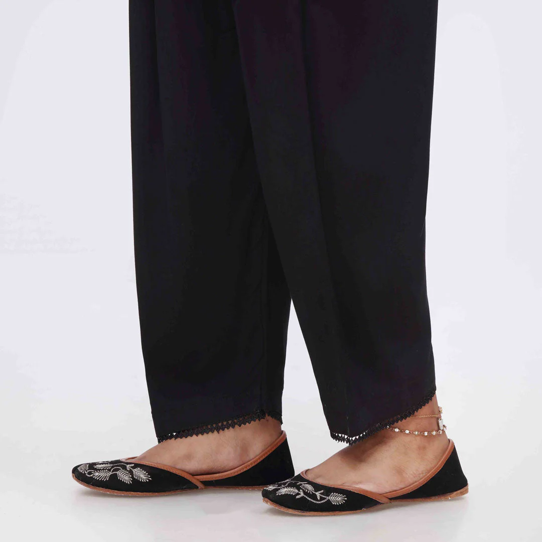 Black Cambric Straight Fit Trouser PS3571 - Image 2