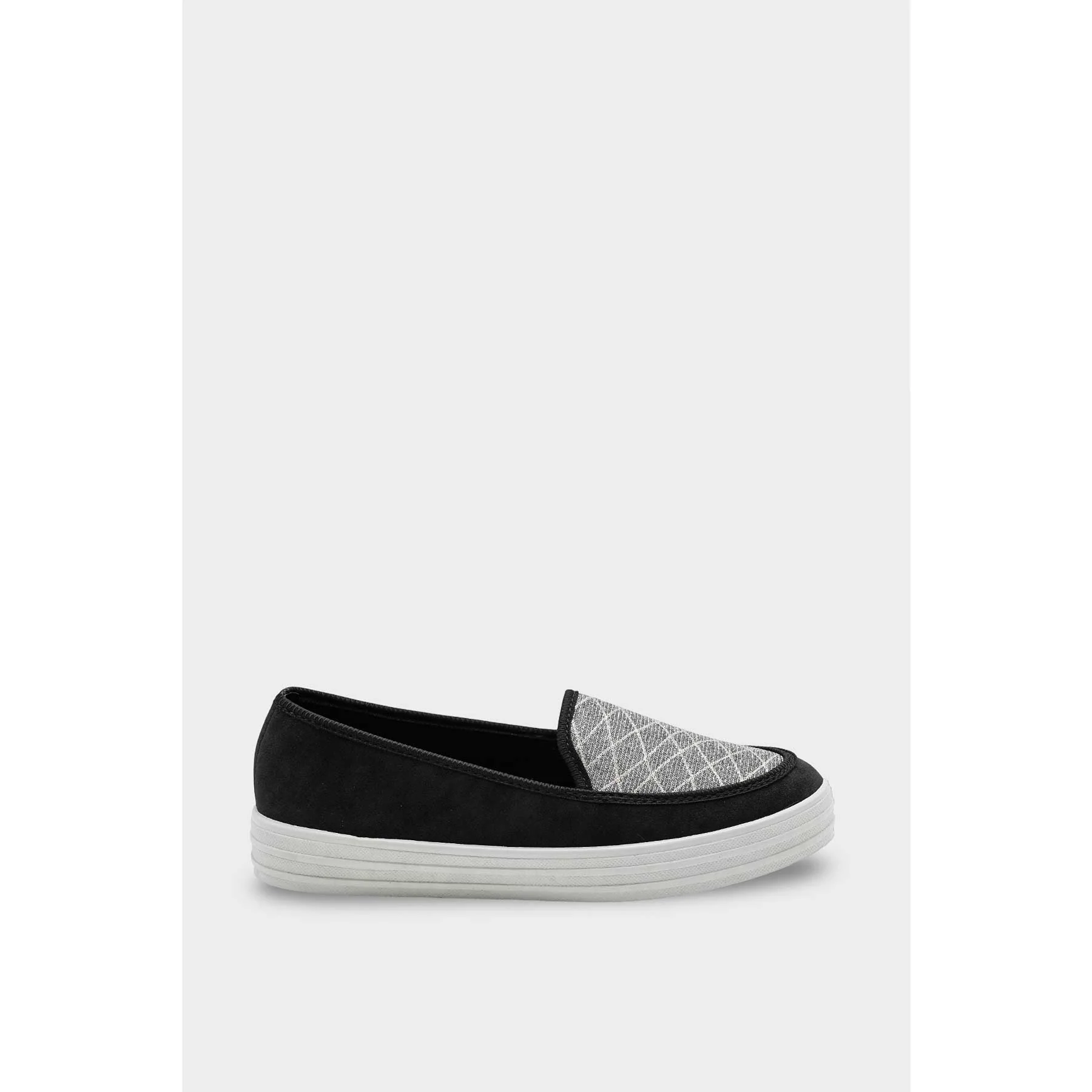 Black Canvas Slip Ons WN6197 - Image 3