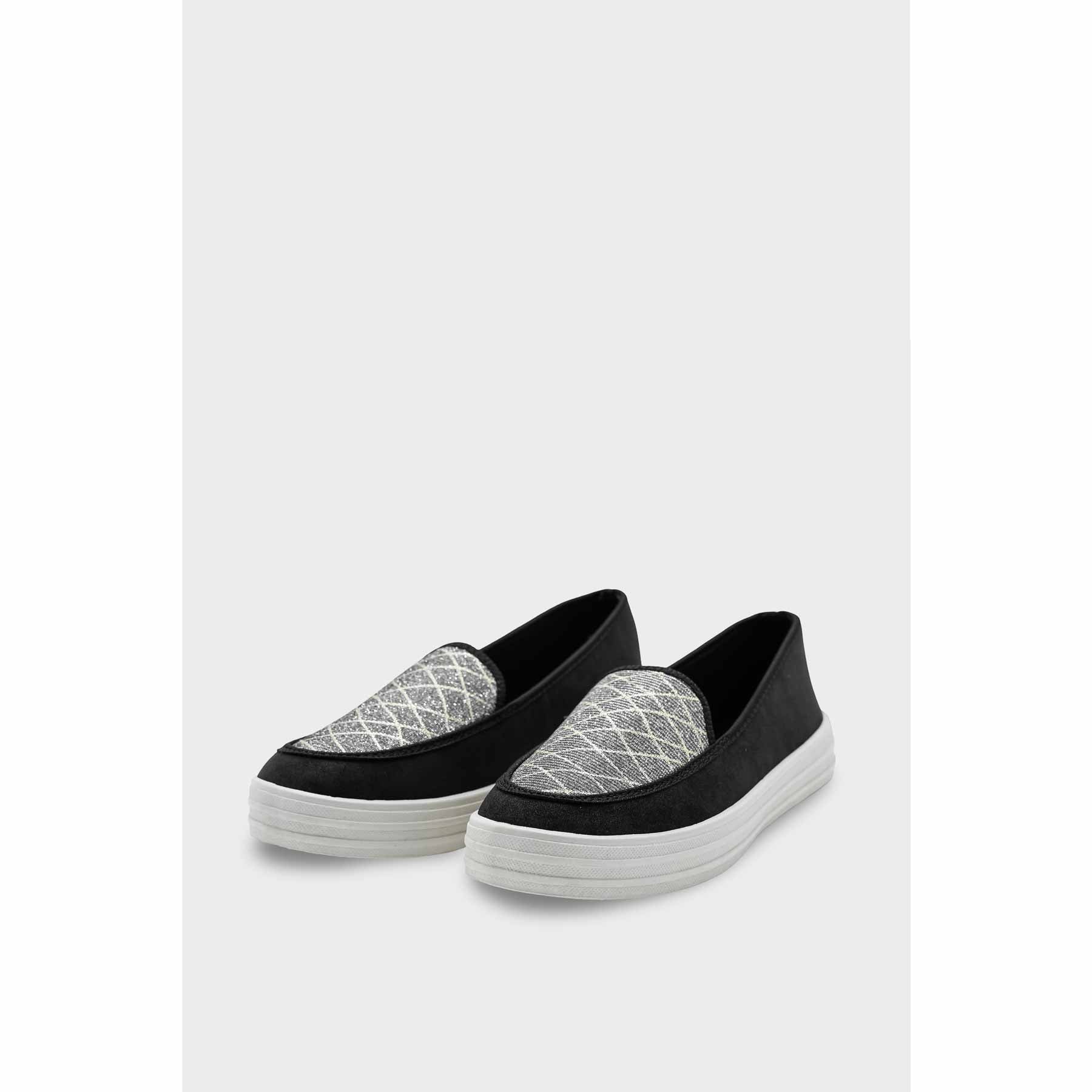 Black Canvas Slip Ons WN6197 - Image 4