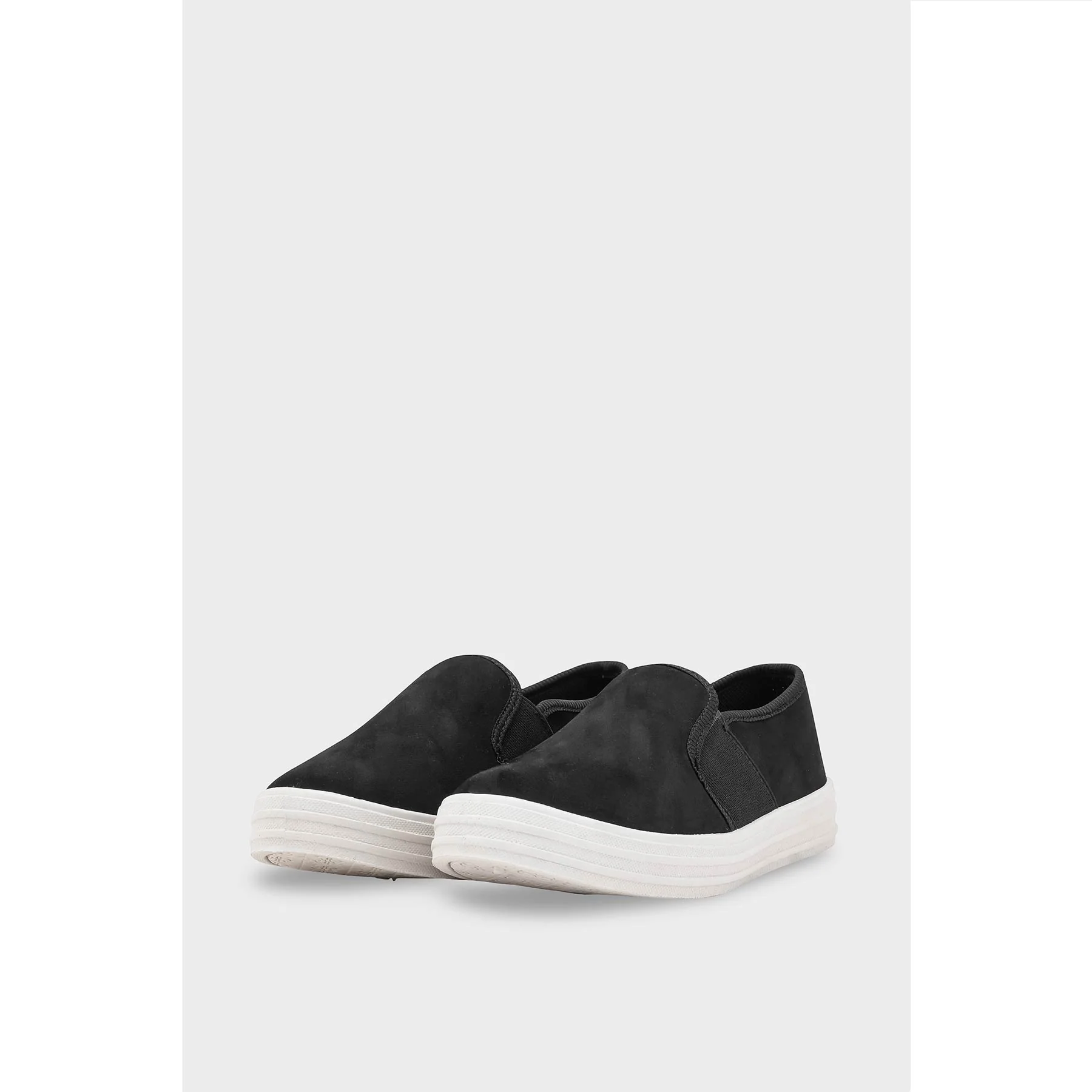 Black Canvas Slip Ons WN6198 - Image 3