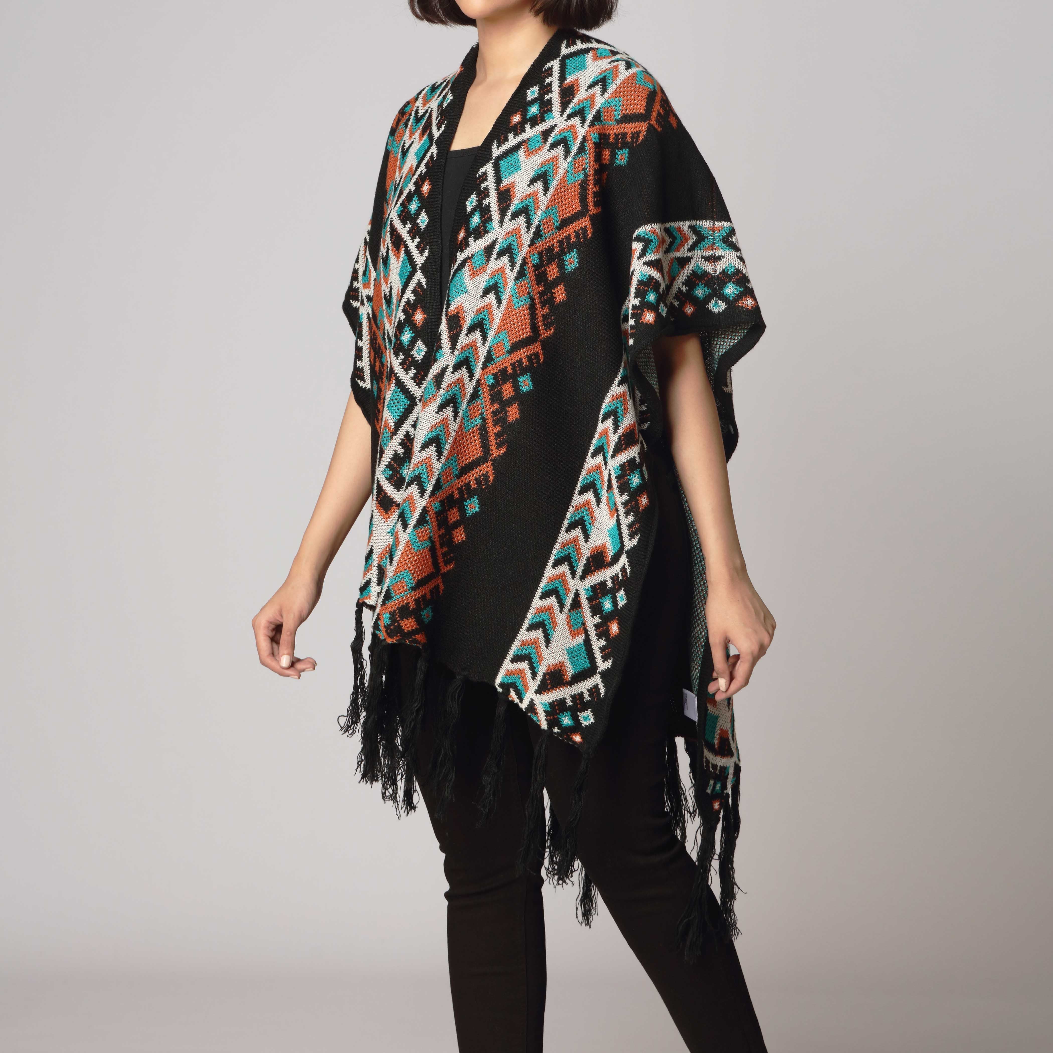 Black Cape Shawl PW2801 - Image 2