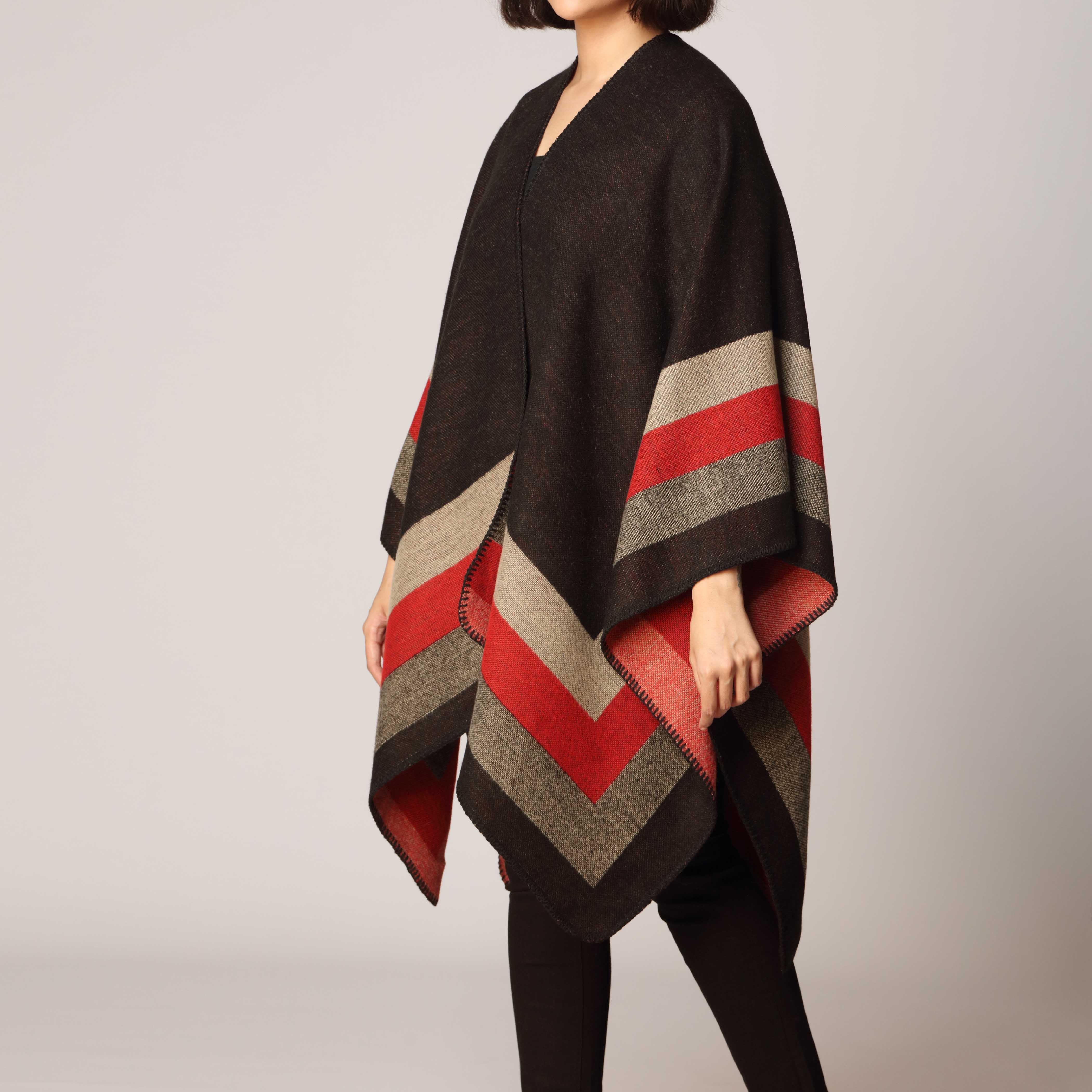 Black Cape Shawl PW2820 - Image 2