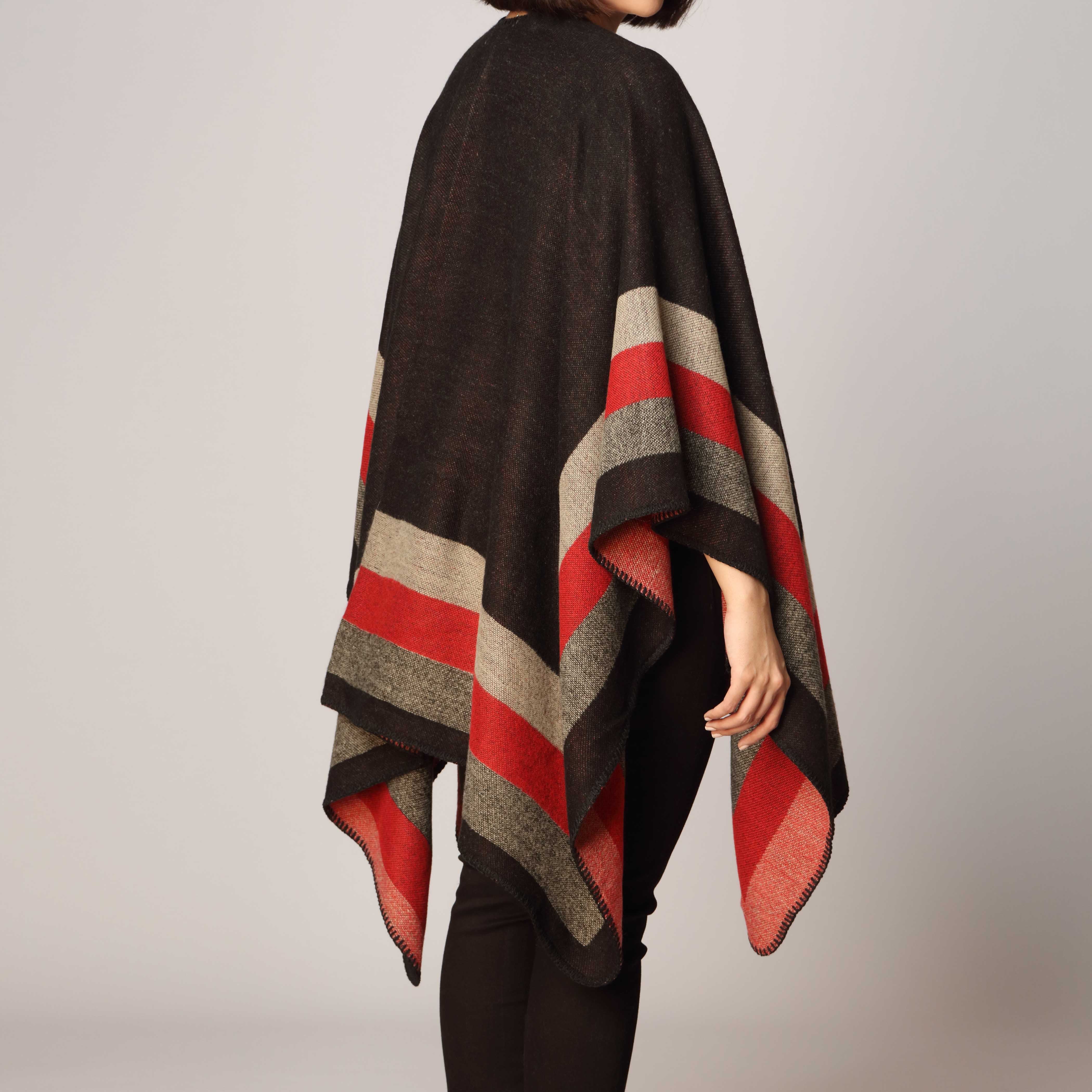 Black Cape Shawl PW2820 - Image 3