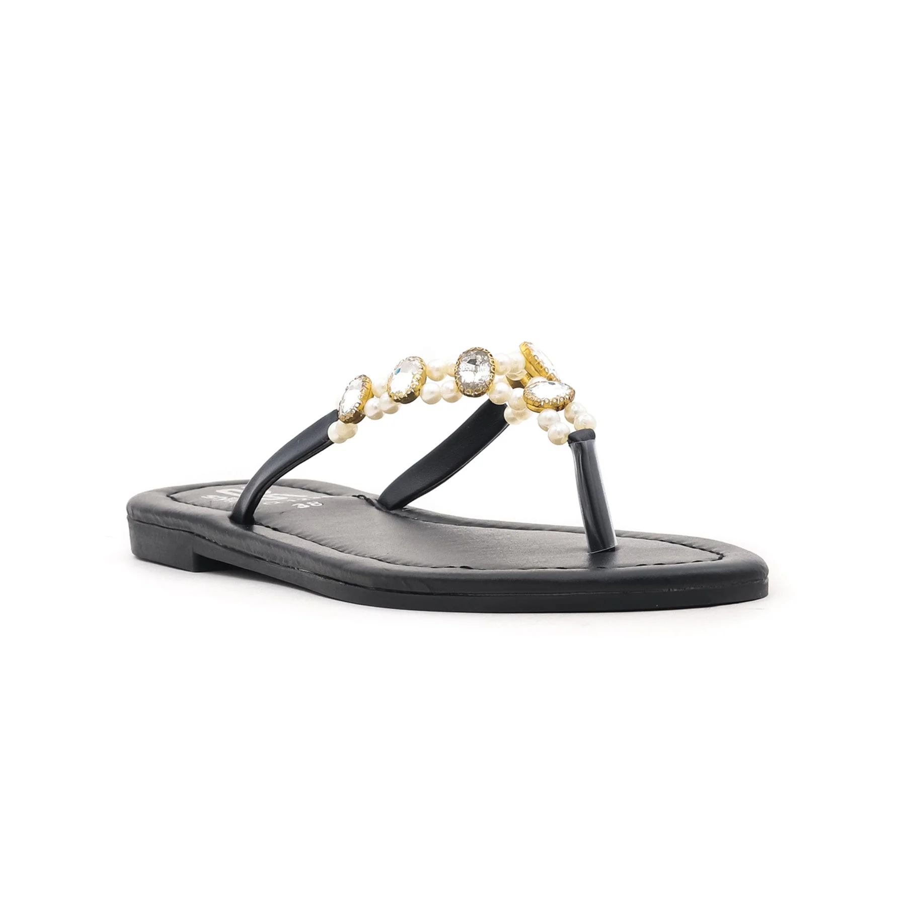 Black Casual Chappal CL1236 - Image 2
