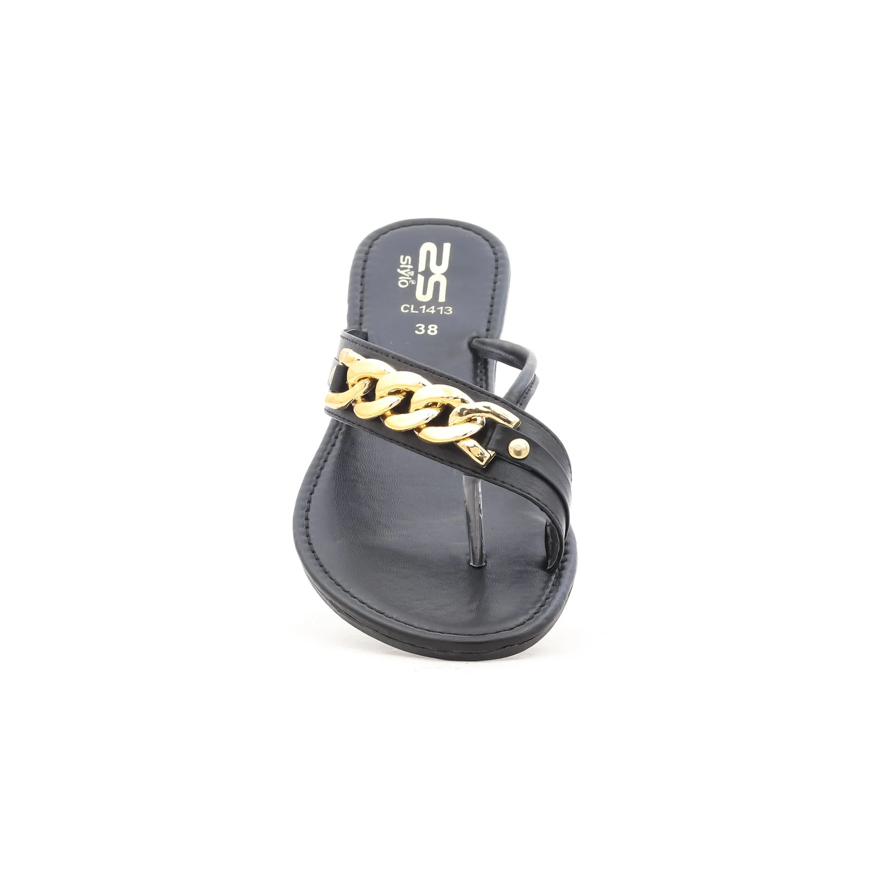 Black Casual Chappal CL1413 - Image 3