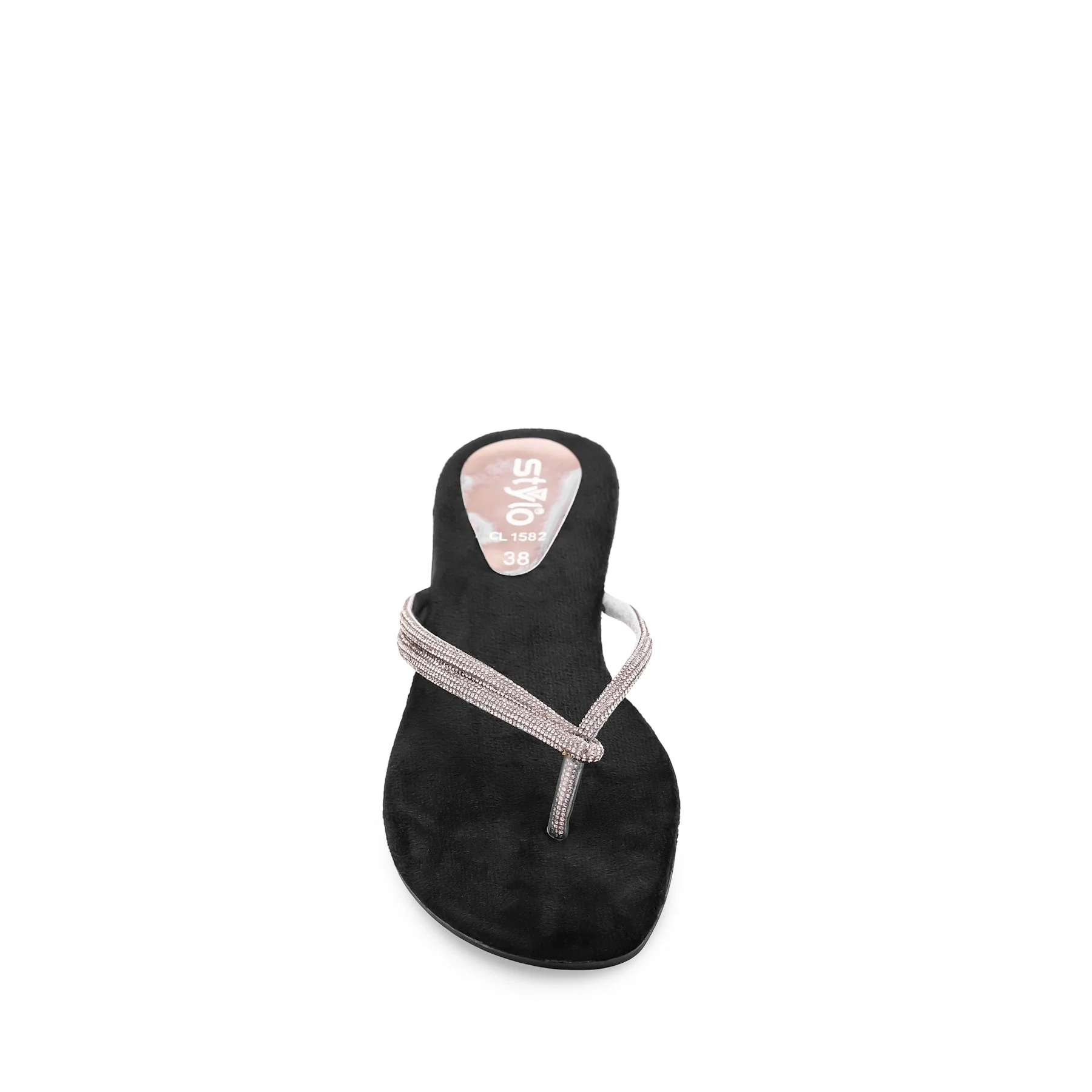 Black Casual Chappal CL1582 - Image 3