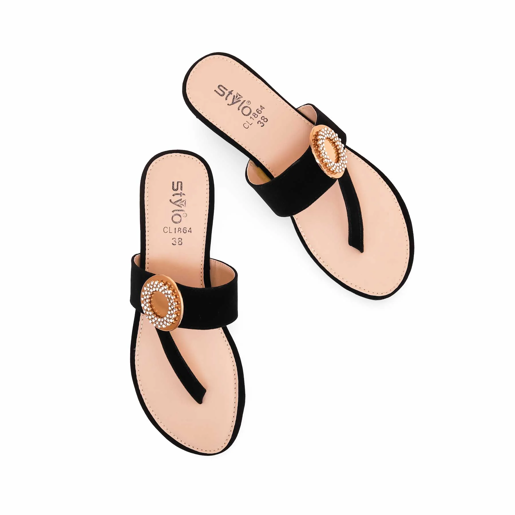 Black Casual Chappal CL1864 - Image 5