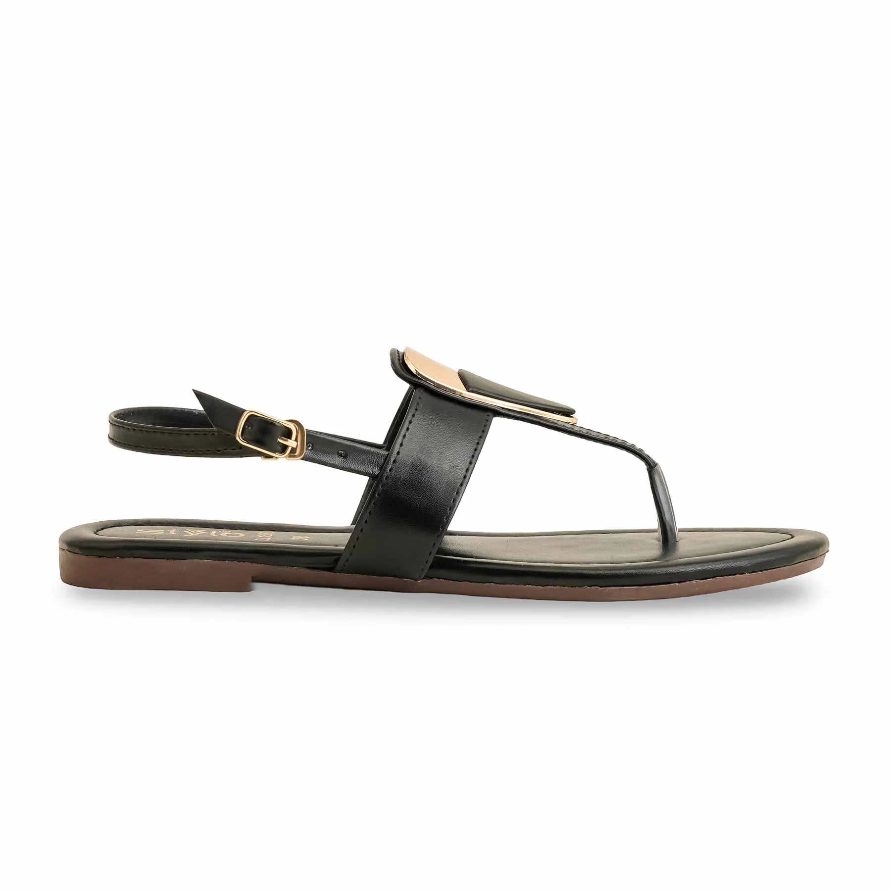 Black Casual Chappal CL1882 - Image 2