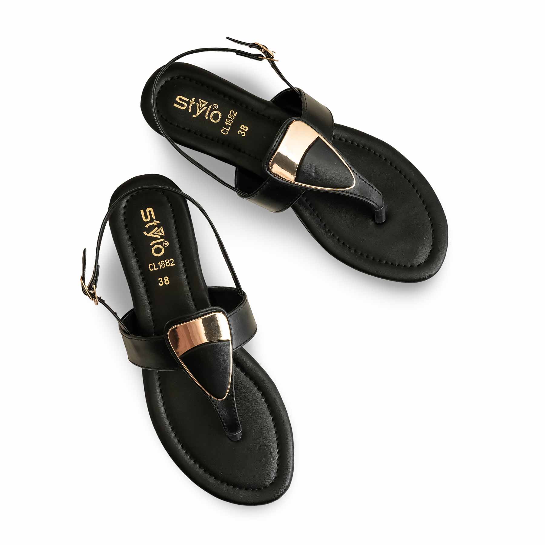 Black Casual Chappal CL1882 - Image 5