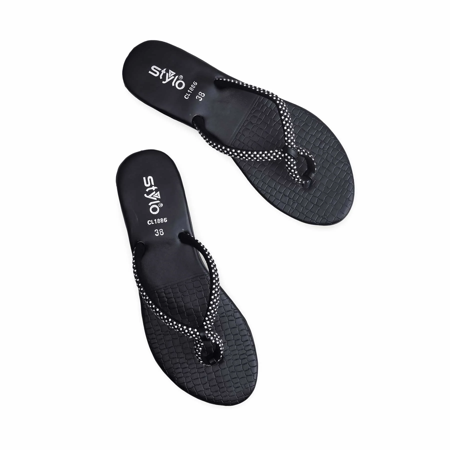 Black Casual Chappal CL1886 - Image 5