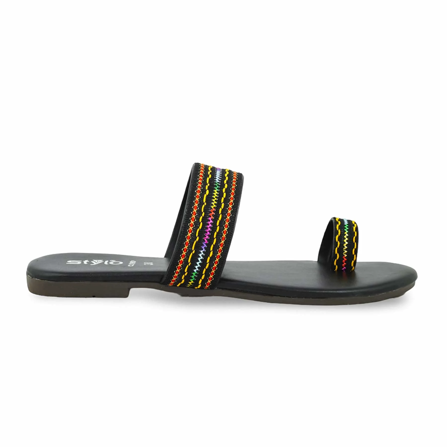 Black Casual Chappal CL1907 - Image 2
