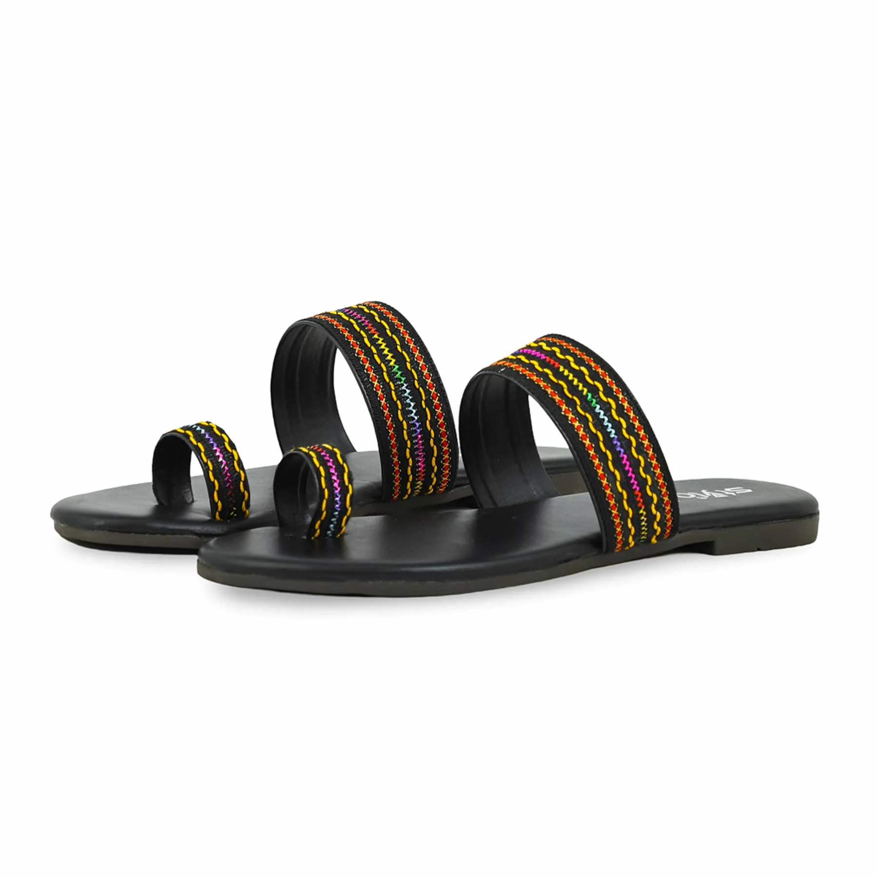 Black Casual Chappal CL1907 - Image 3