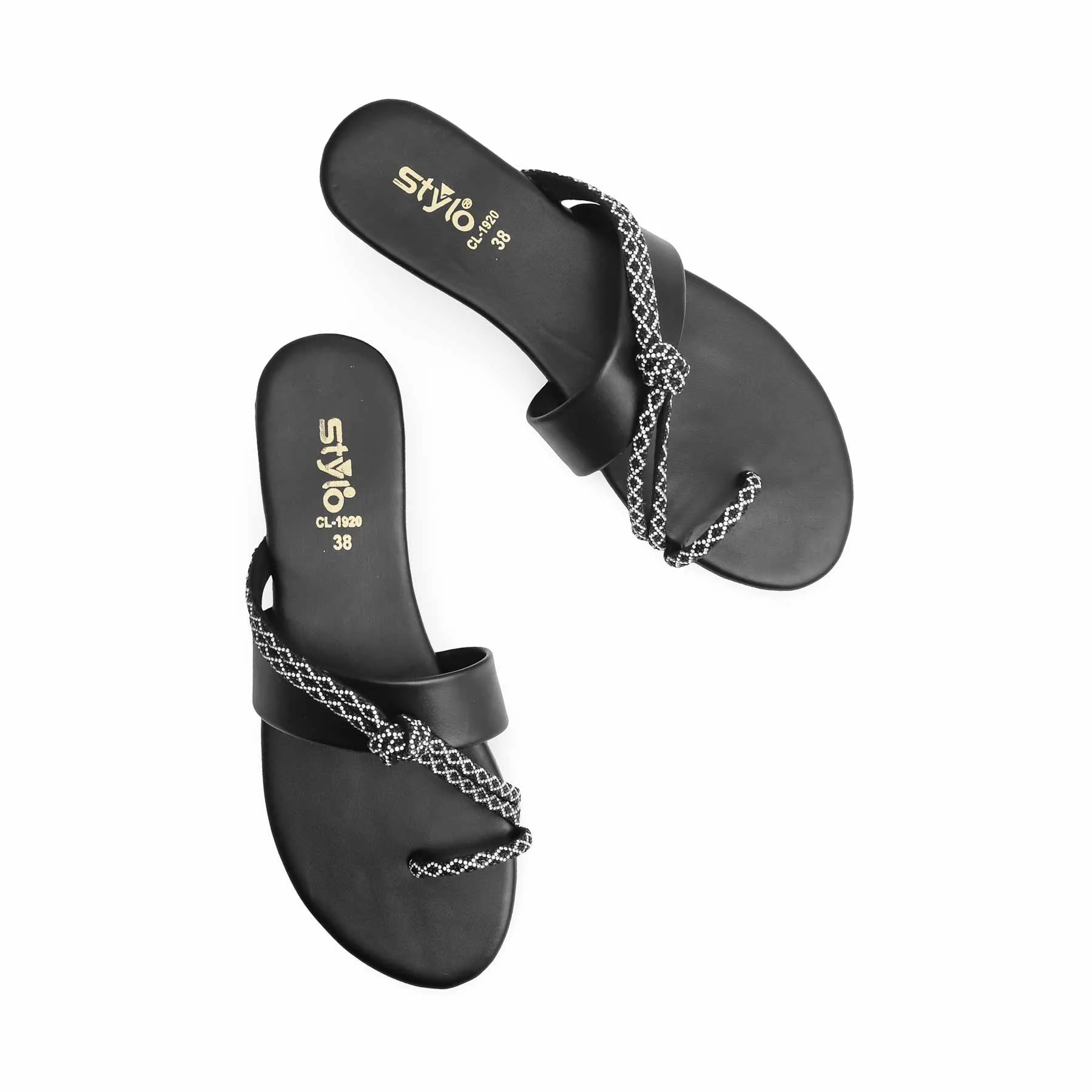 Black Casual Chappal CL1920 - Image 4