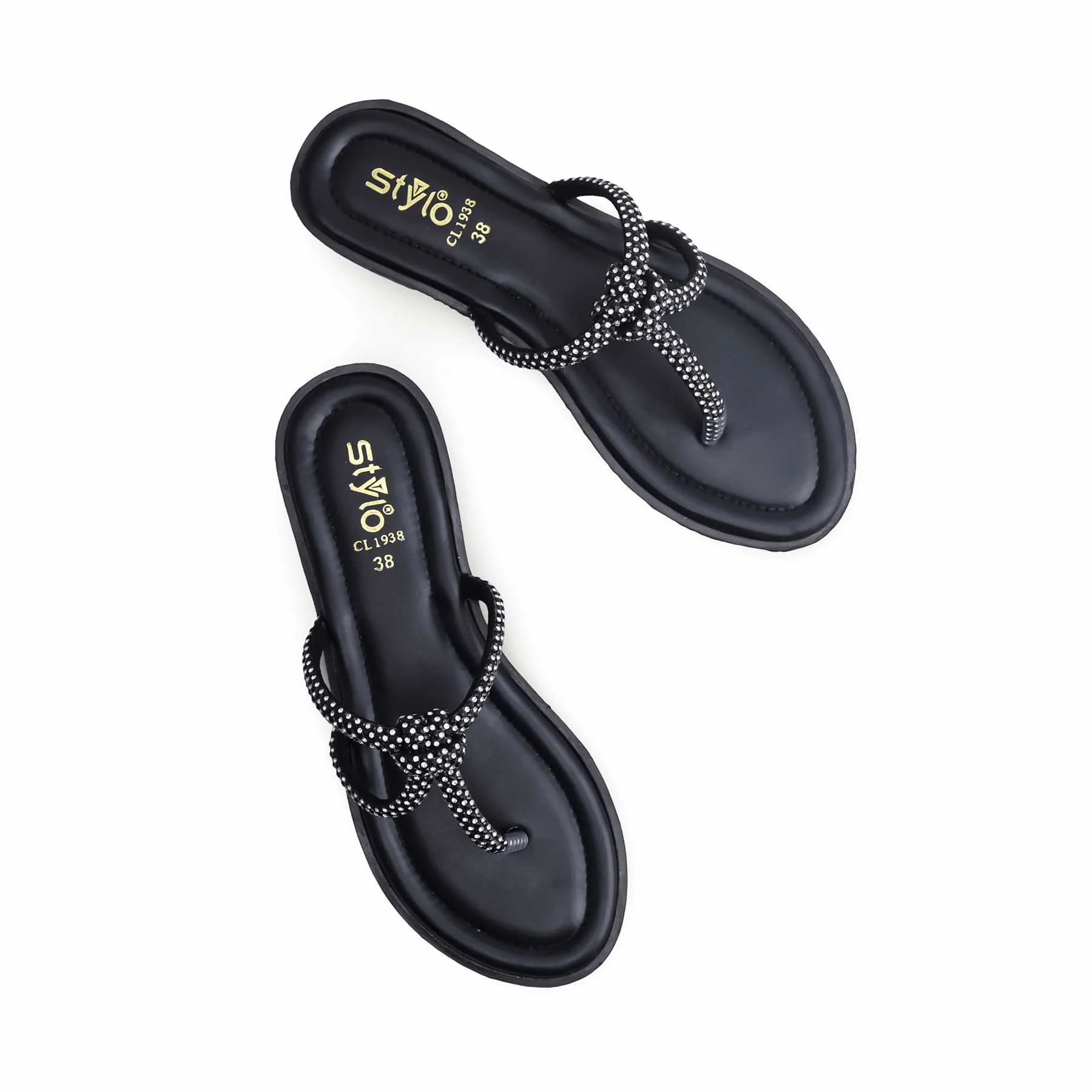Black Casual Chappal CL1938 - Image 5
