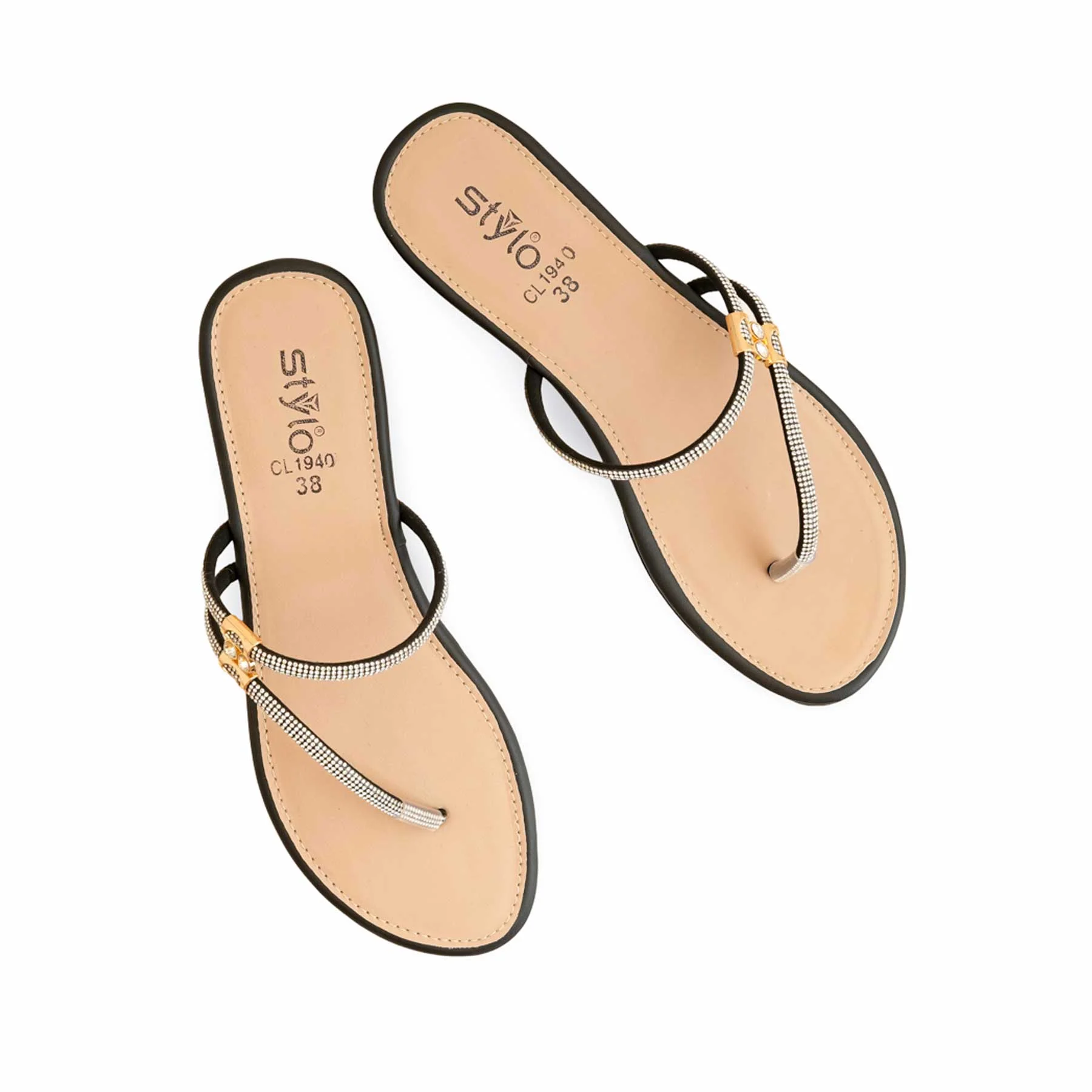 Black Casual Chappal CL1940 - Image 5
