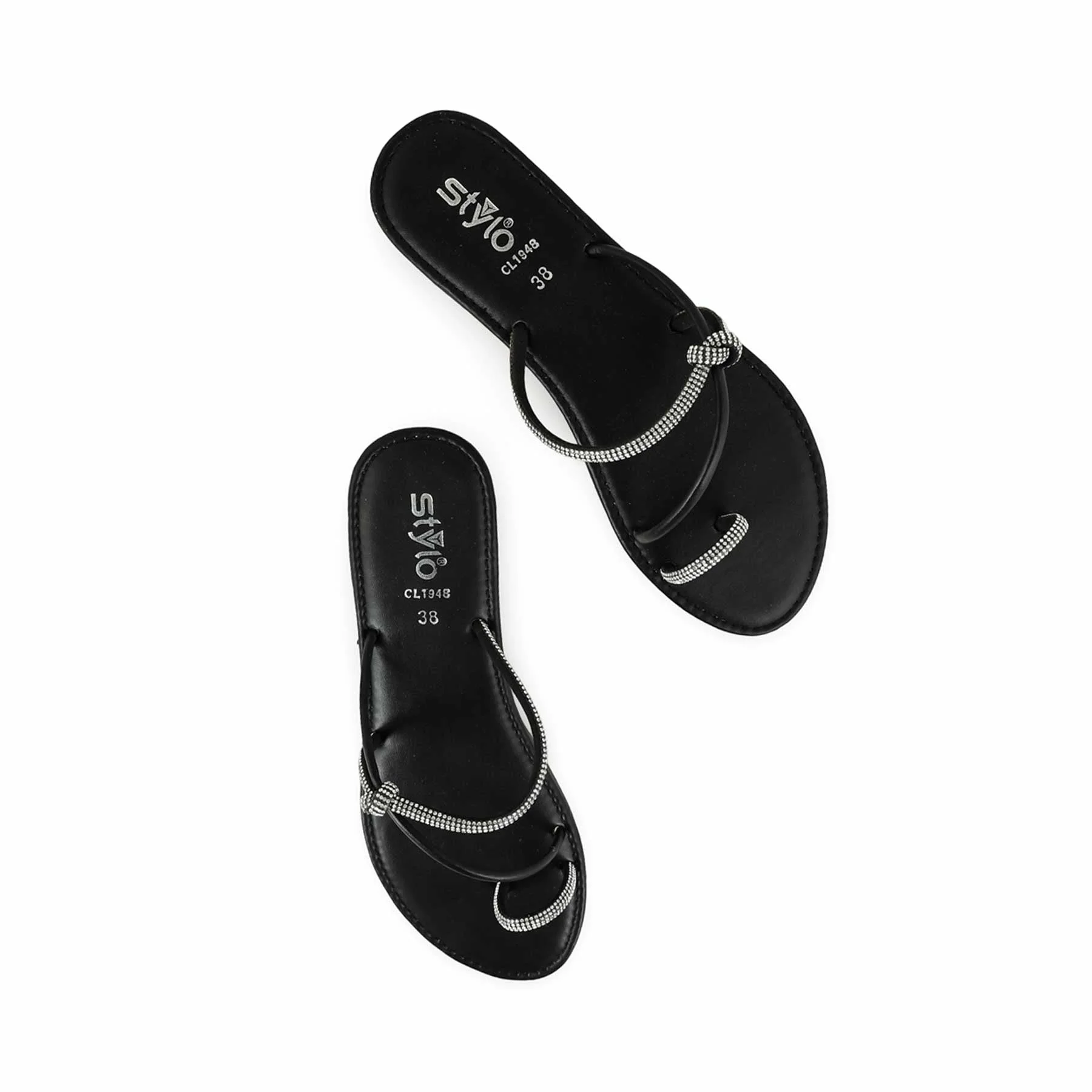 Black Casual Chappal CL1948 - Image 5