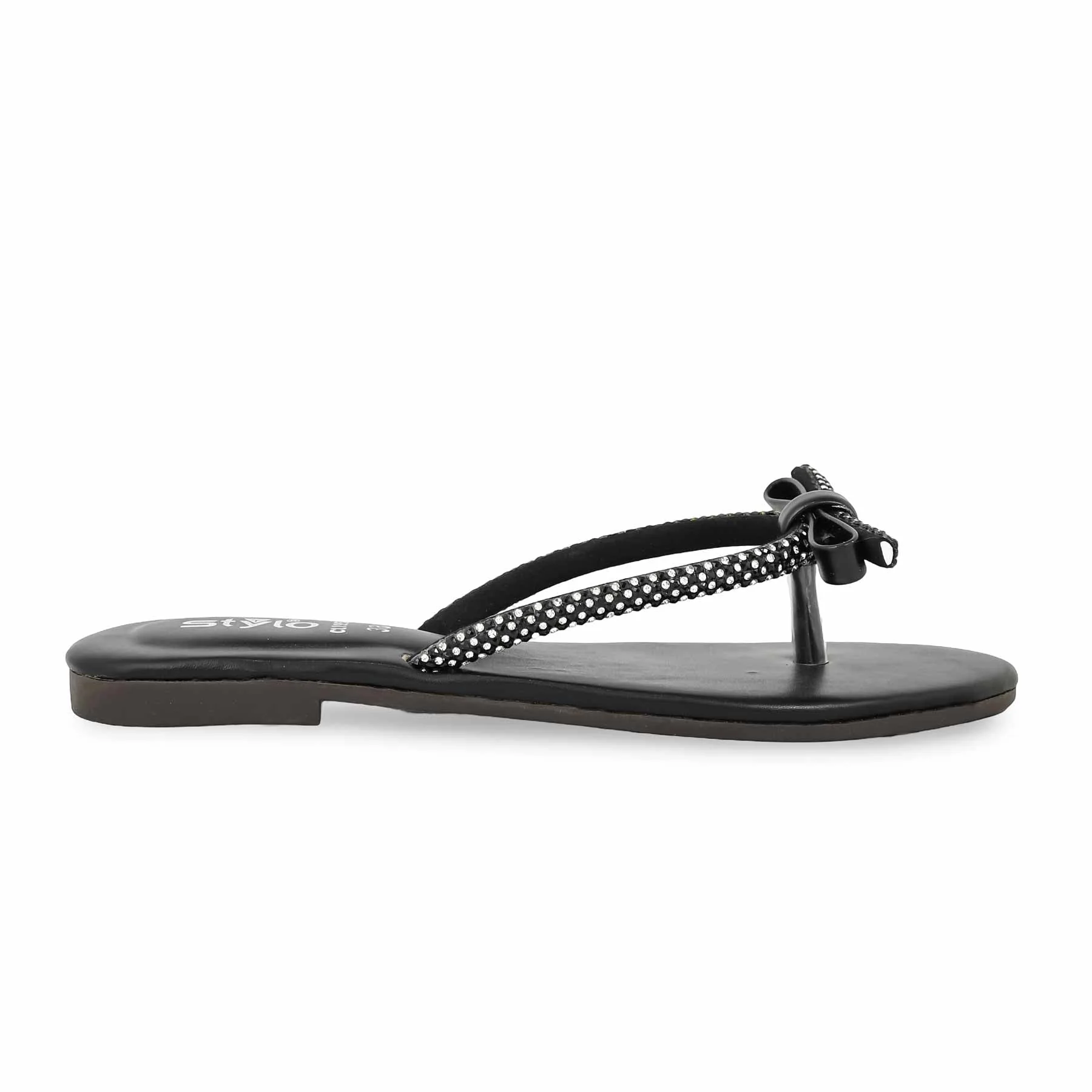 Black Casual Chappal CL1957 - Image 2