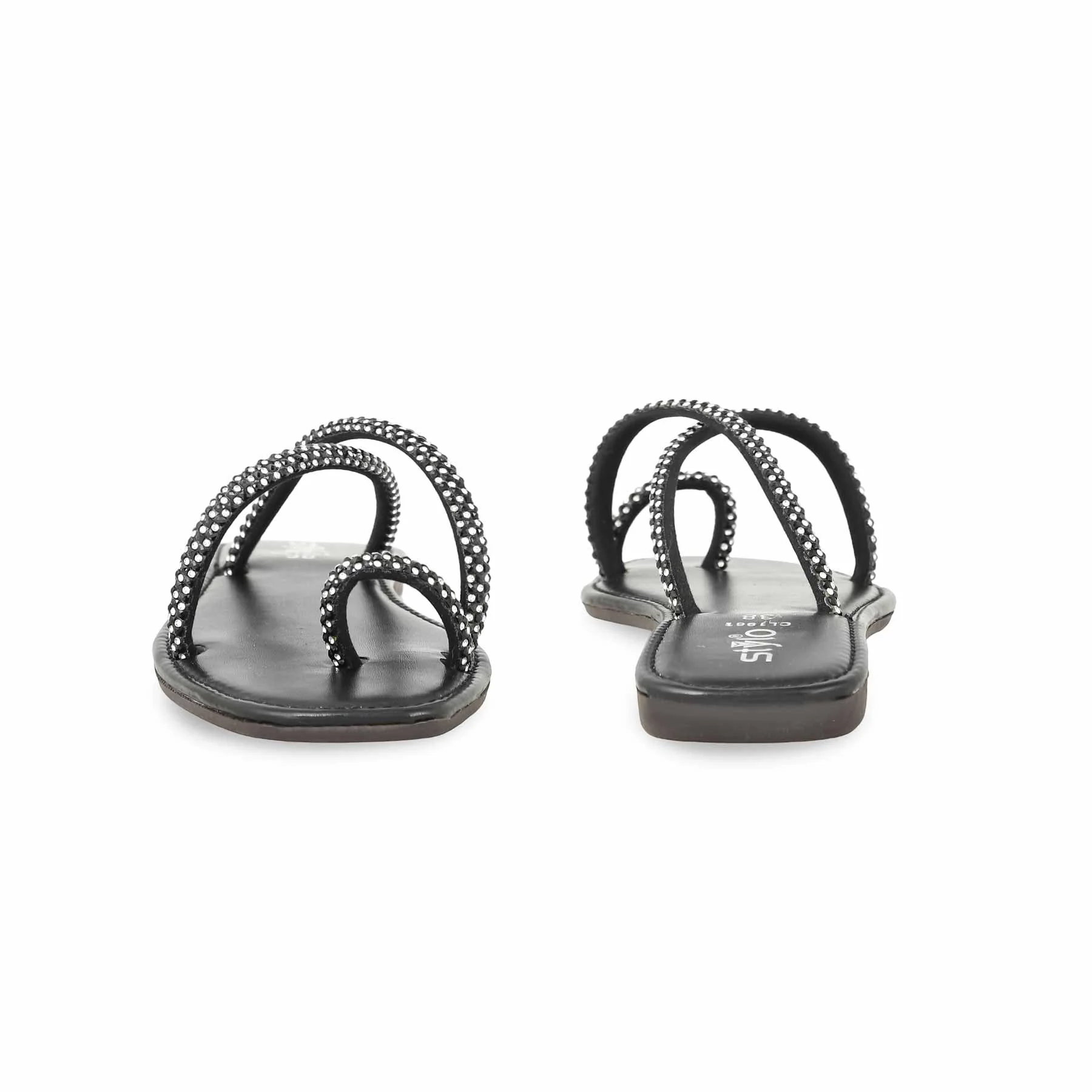 Black Casual Chappal CL1961 - Image 4