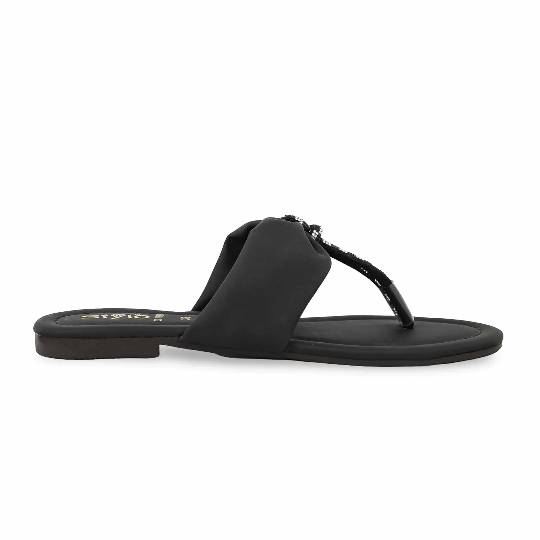 Black Casual Chappal CL1989 - Image 2