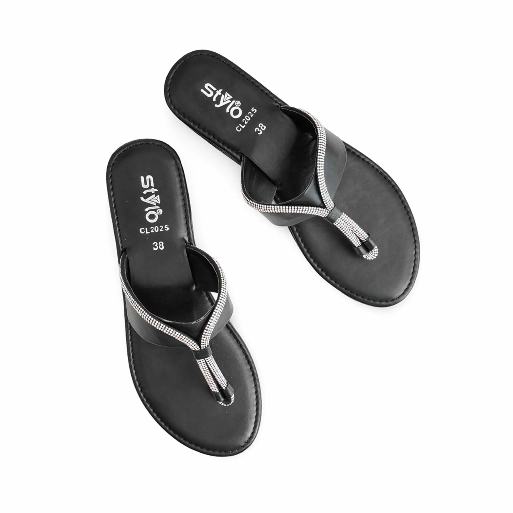 Black Casual Chappal CL2025 - Image 5