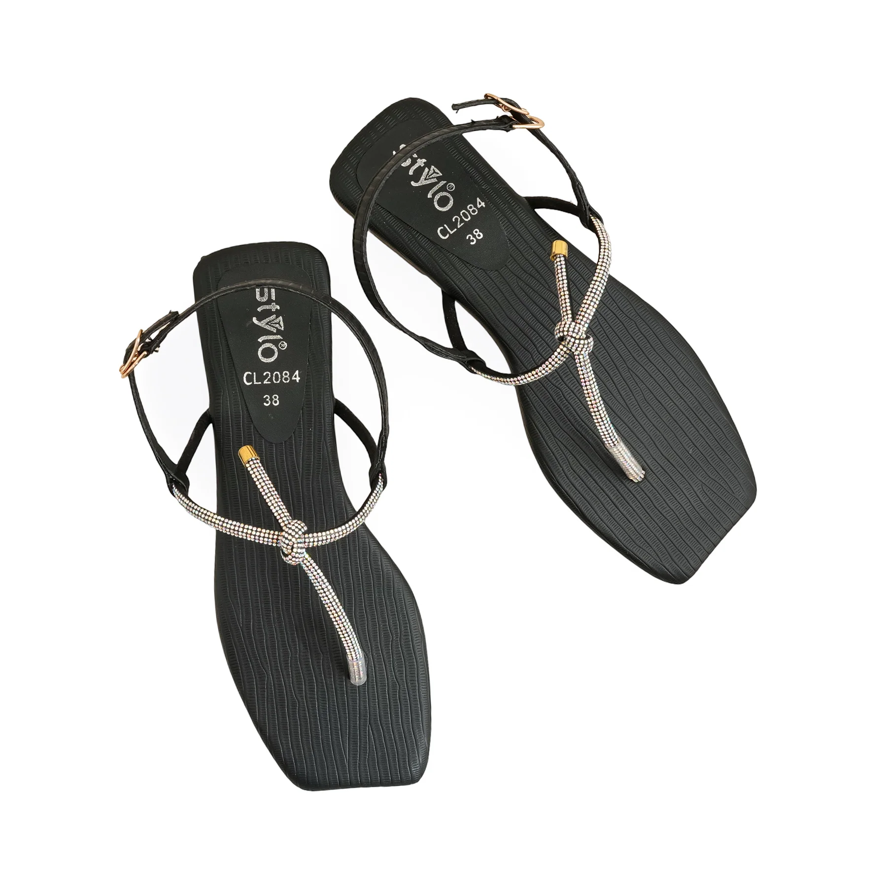 Black Casual Chappal CL2084 - Image 5