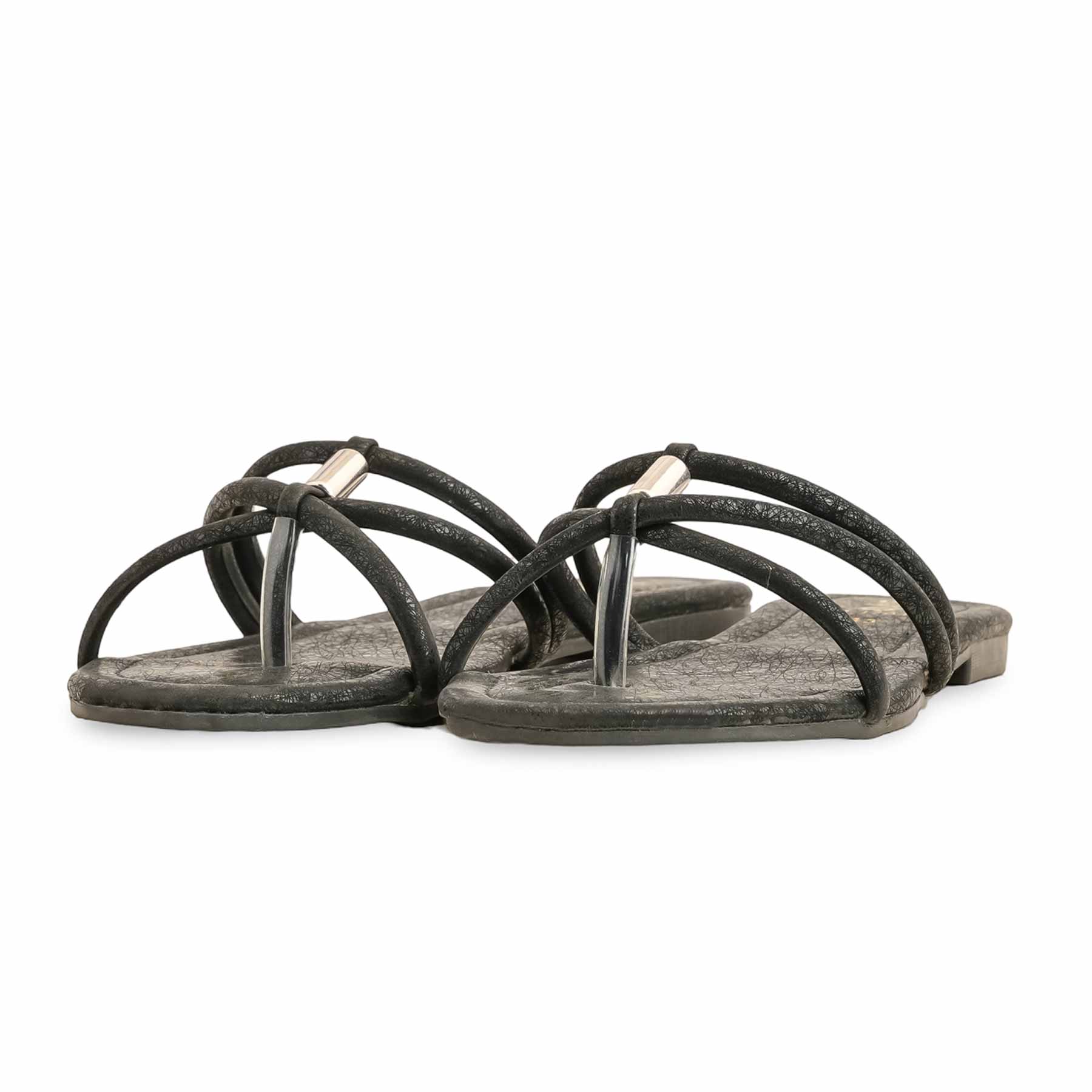 Black Casual Chappal For Ladies CL1701 - Image 2