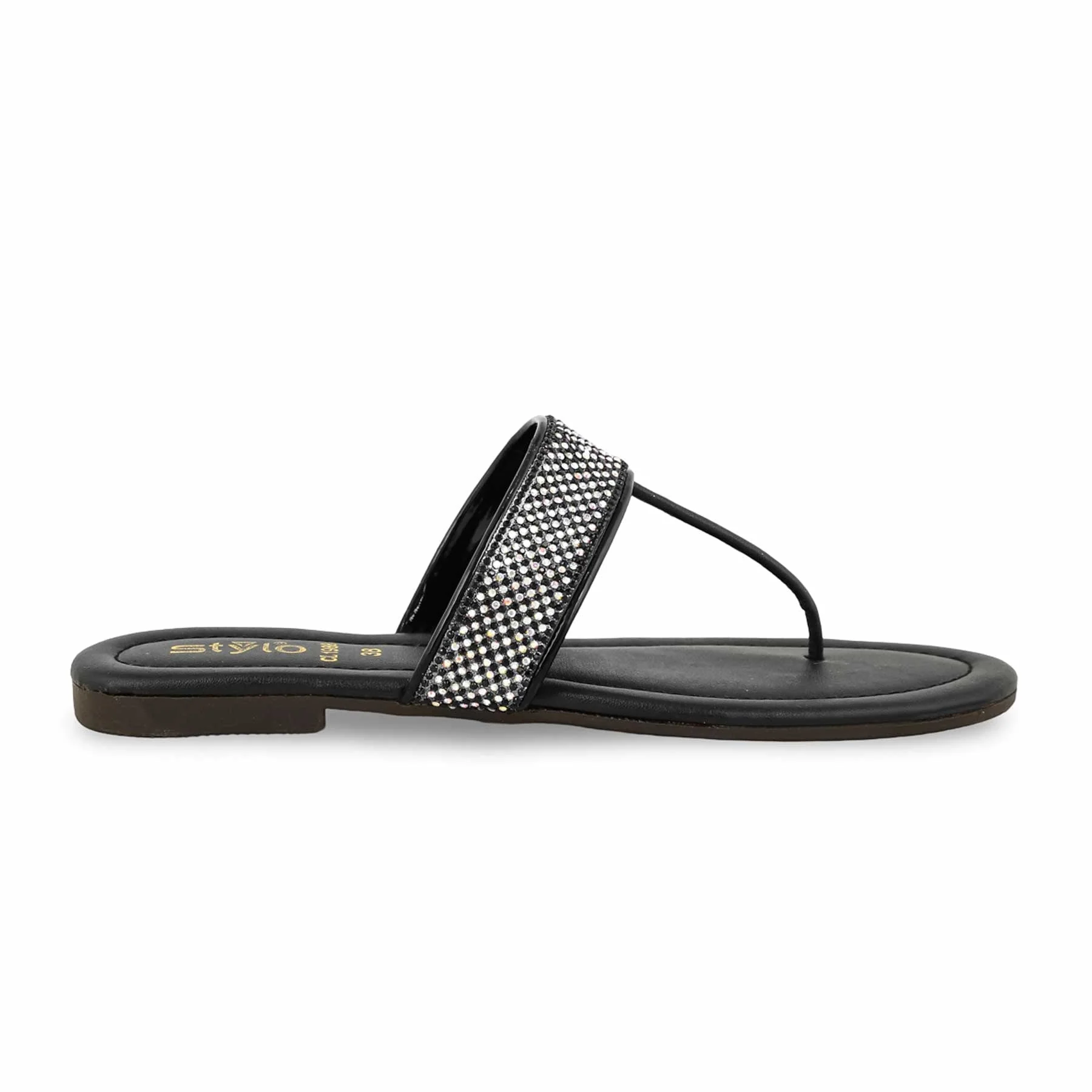 Black Casual Chappal For Ladies CL1988 - Image 2