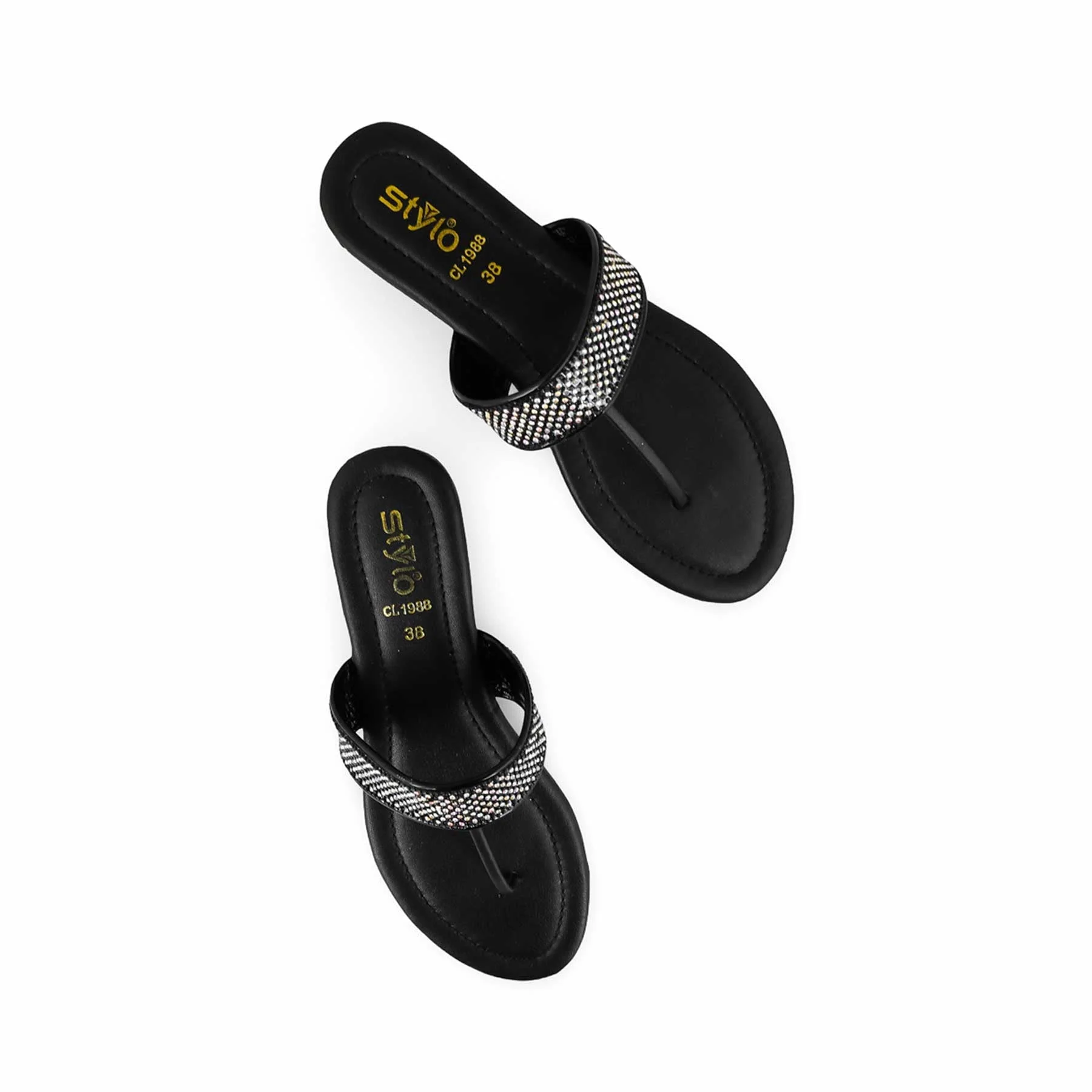 Black Casual Chappal For Ladies CL1988 - Image 5
