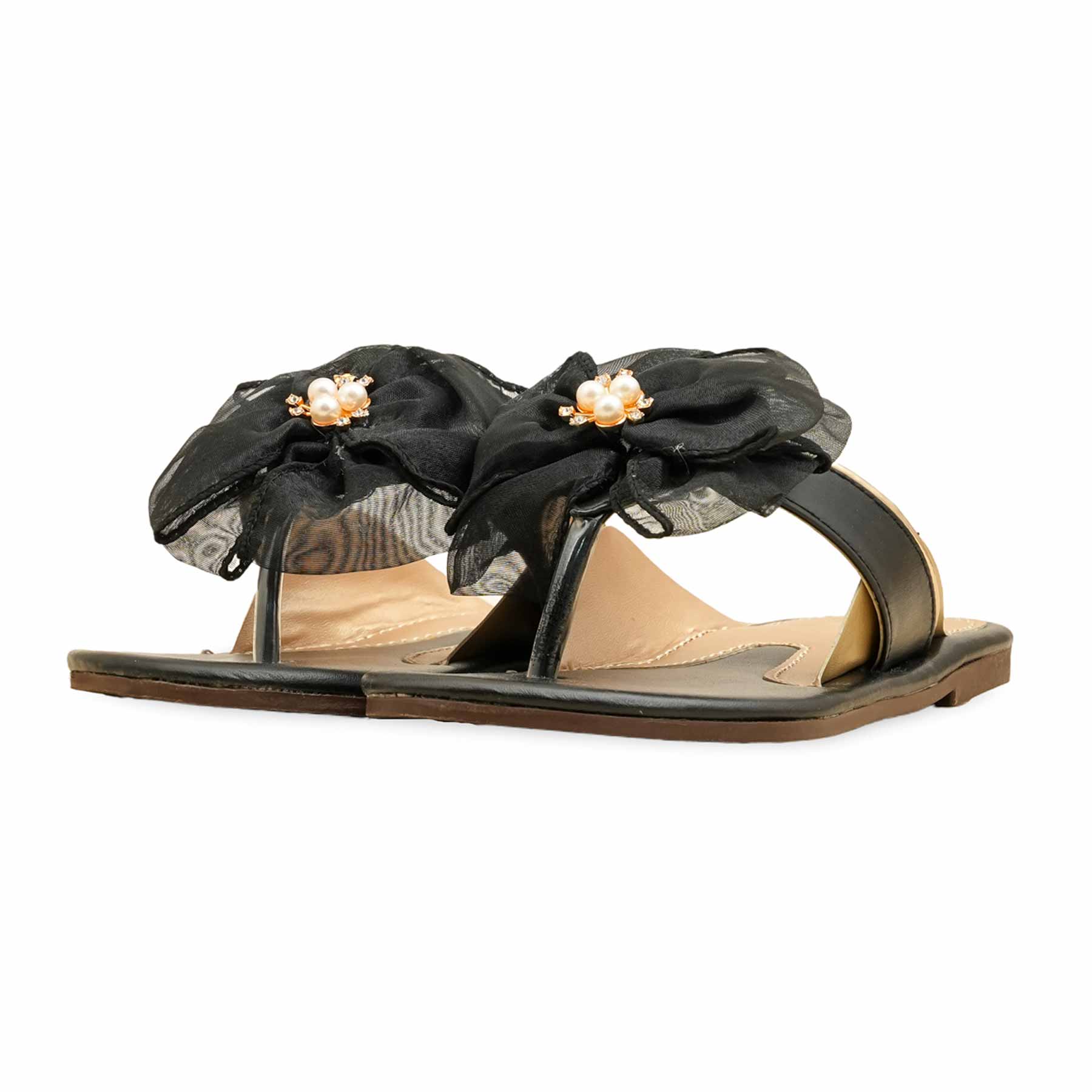 Black Casual Chappal For Ladies CL2141 - Image 3