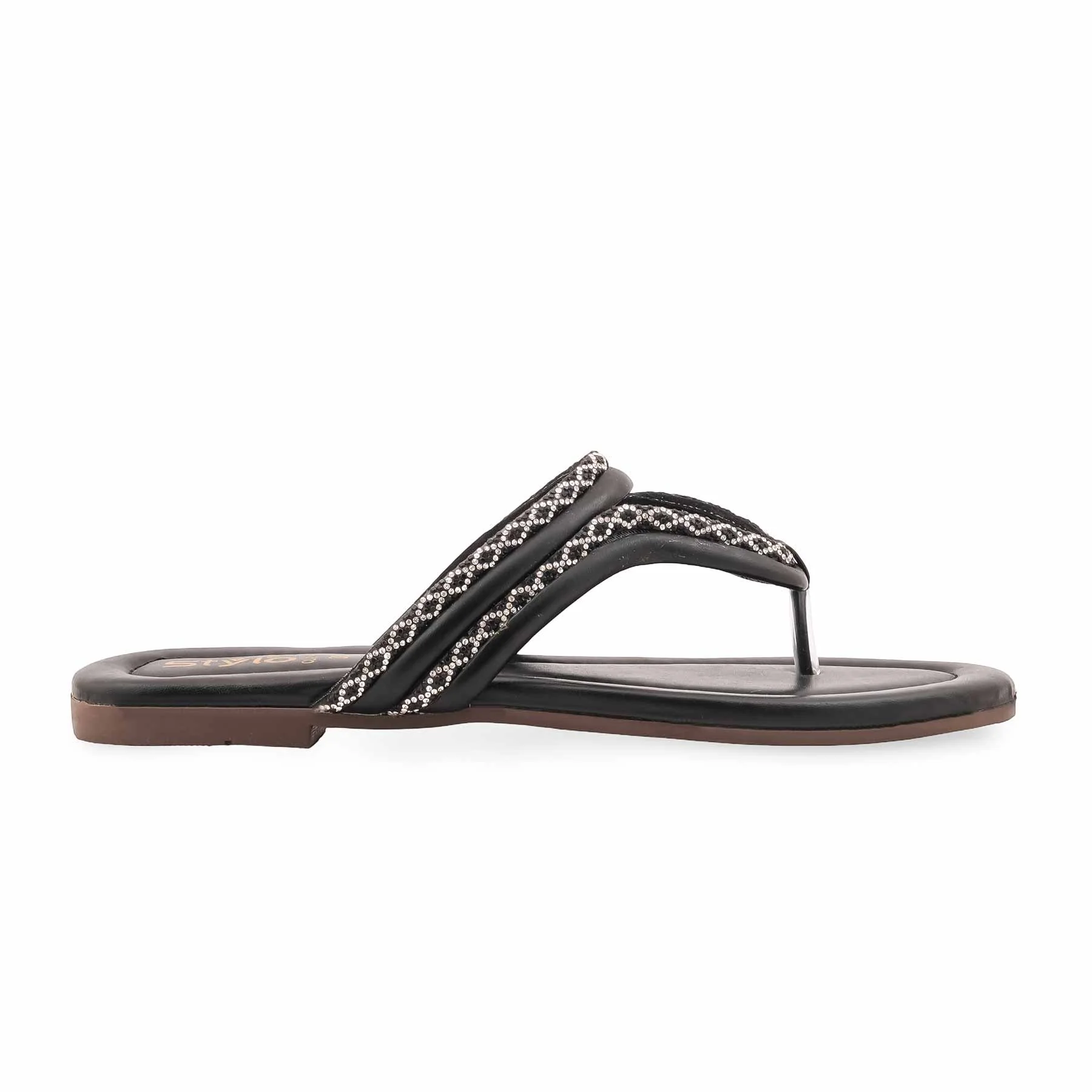 Black Casual Chappal For Ladies CL2152 - Image 2