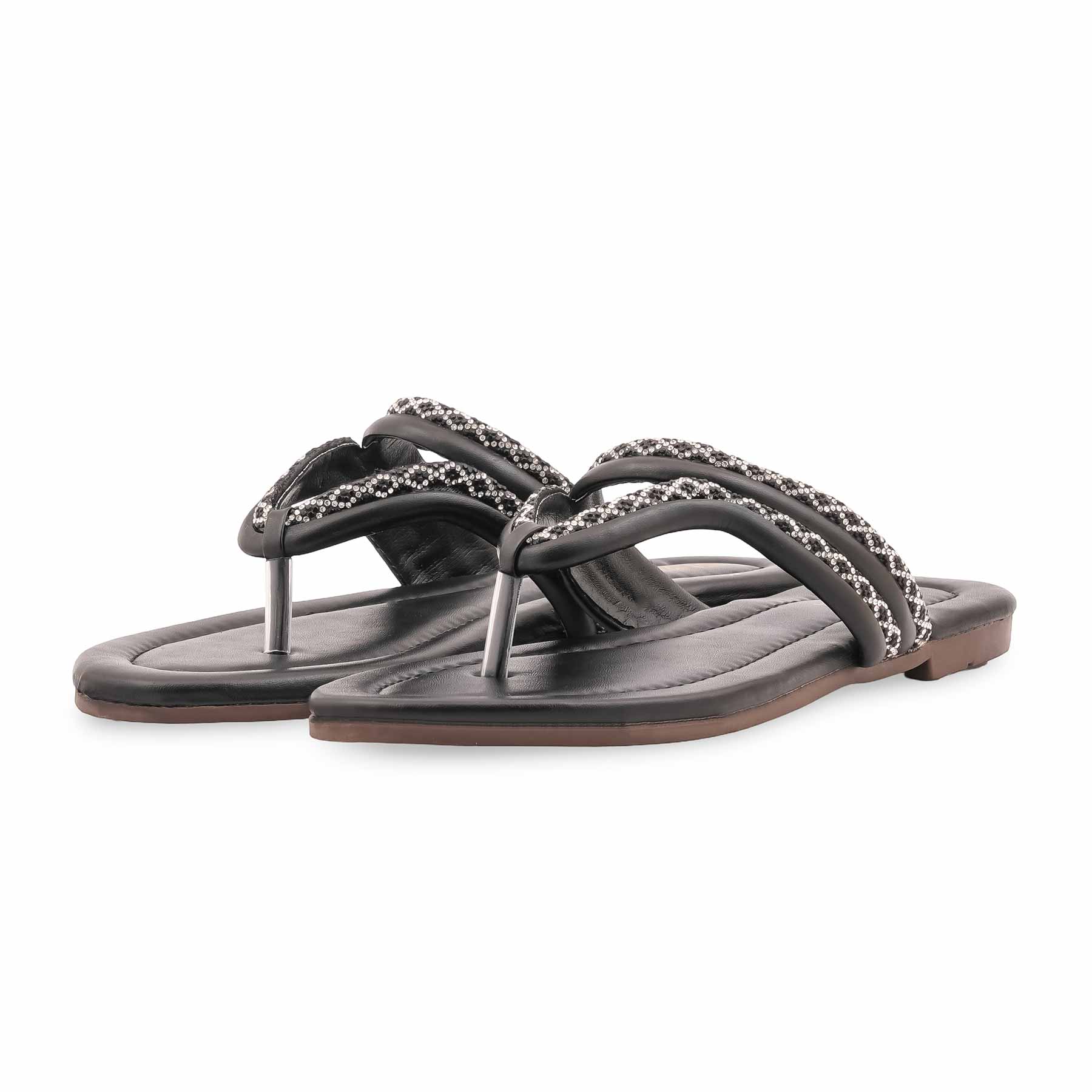 Black Casual Chappal For Ladies CL2152 - Image 3