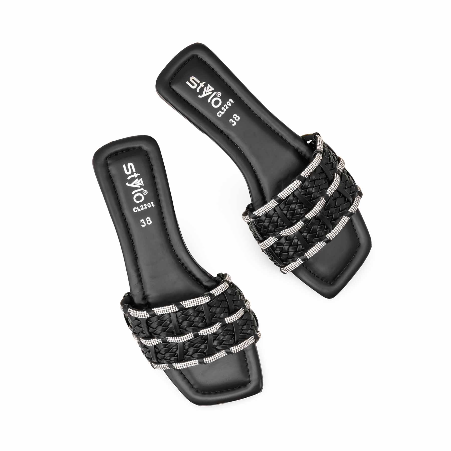Black Casual Chappal For Ladies CL2201 - Image 5