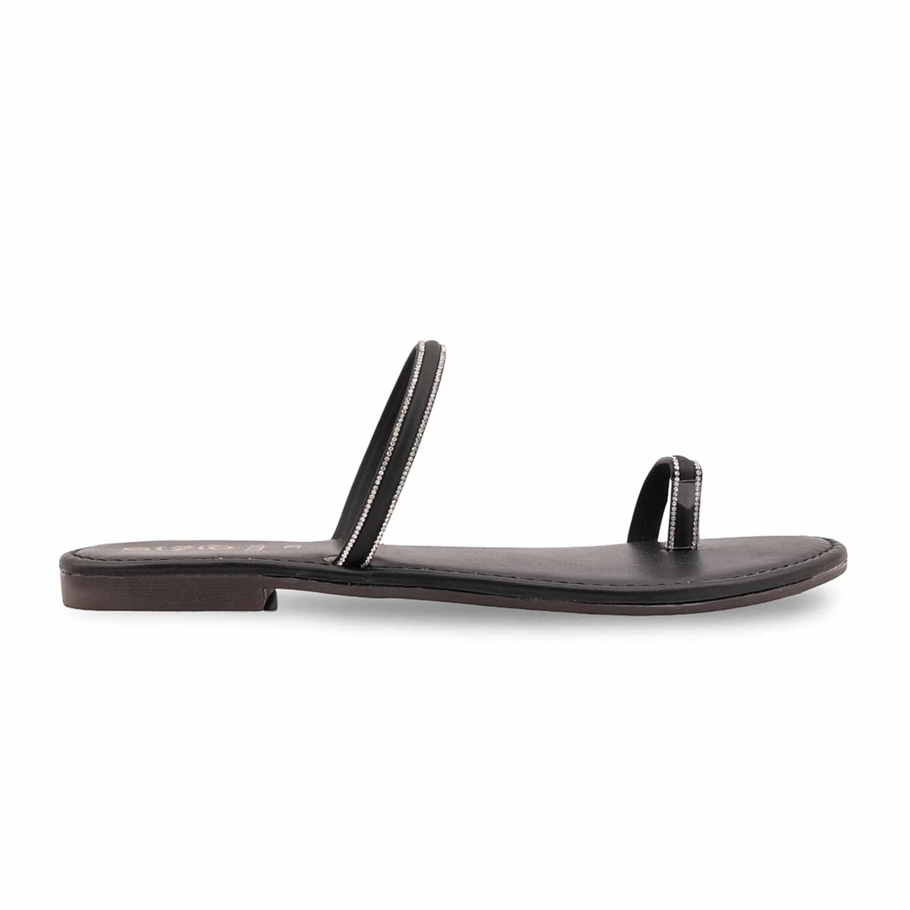 Black Casual Chappal For Ladies CL2210 - Image 2