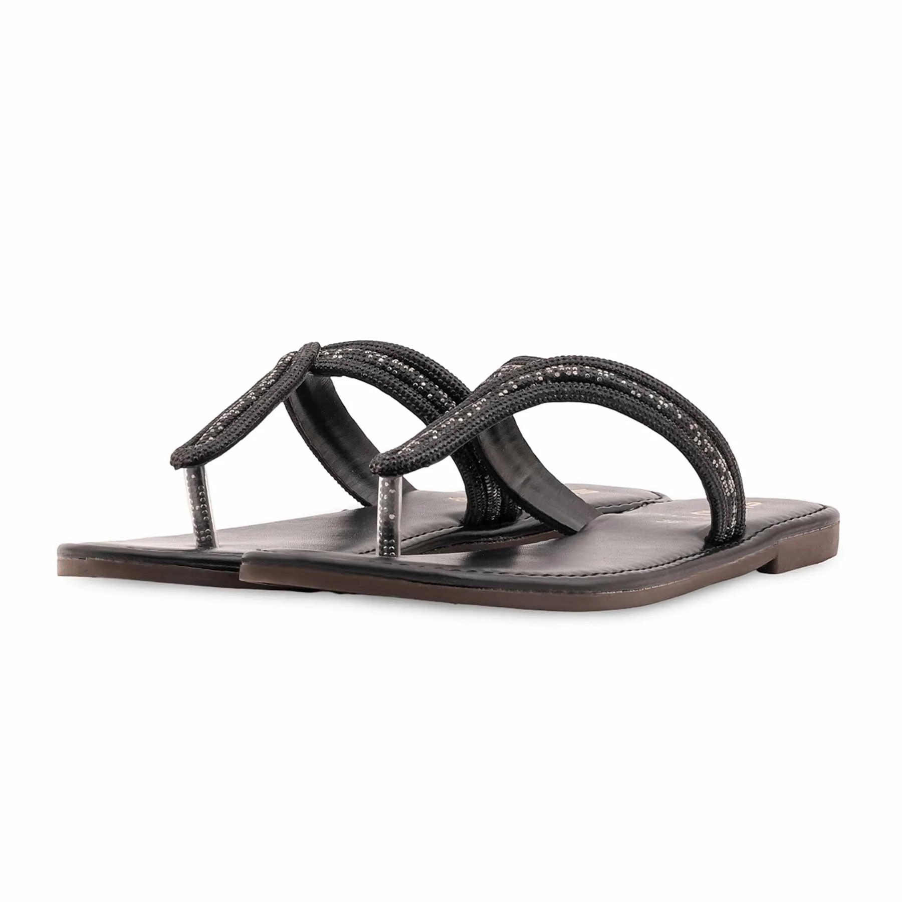 Black Casual Chappal For Ladies CL2245 - Image 3
