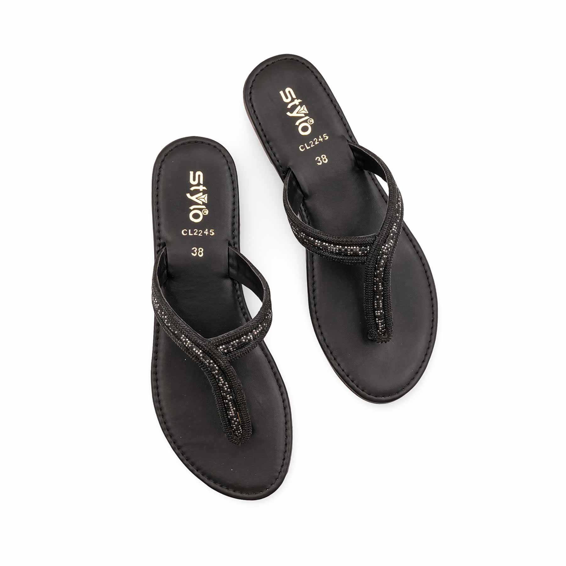 Black Casual Chappal For Ladies CL2245 - Image 5