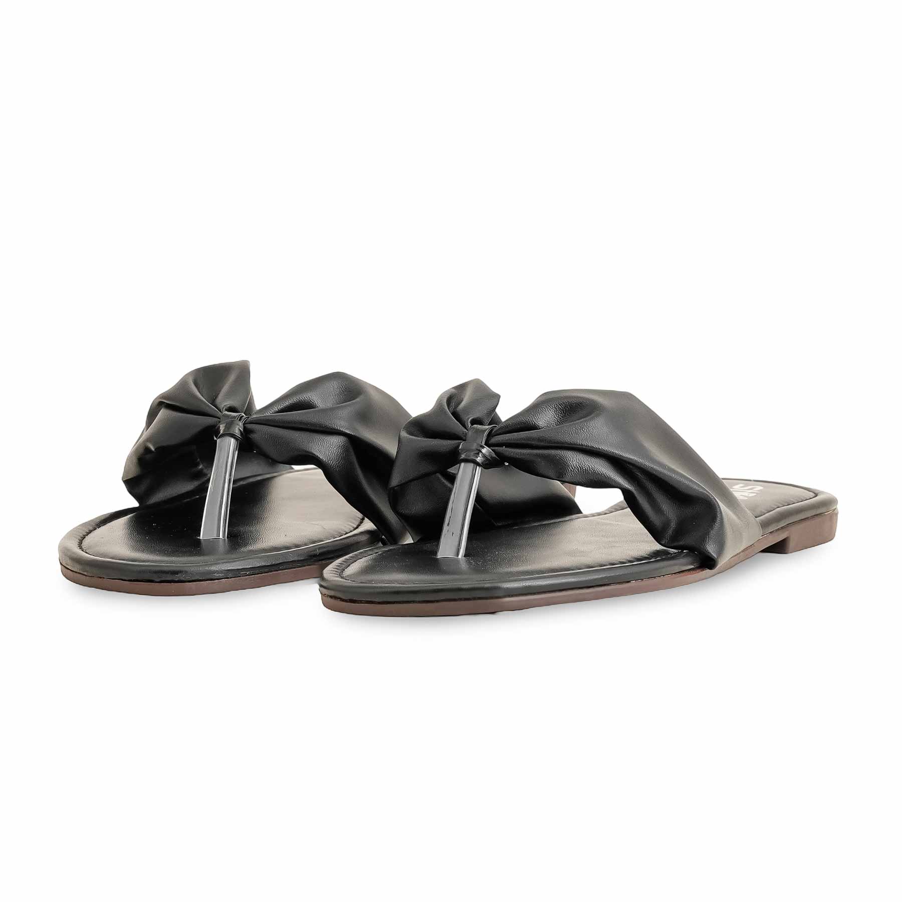 Black Casual Chappal For Women CL1962 - Image 2