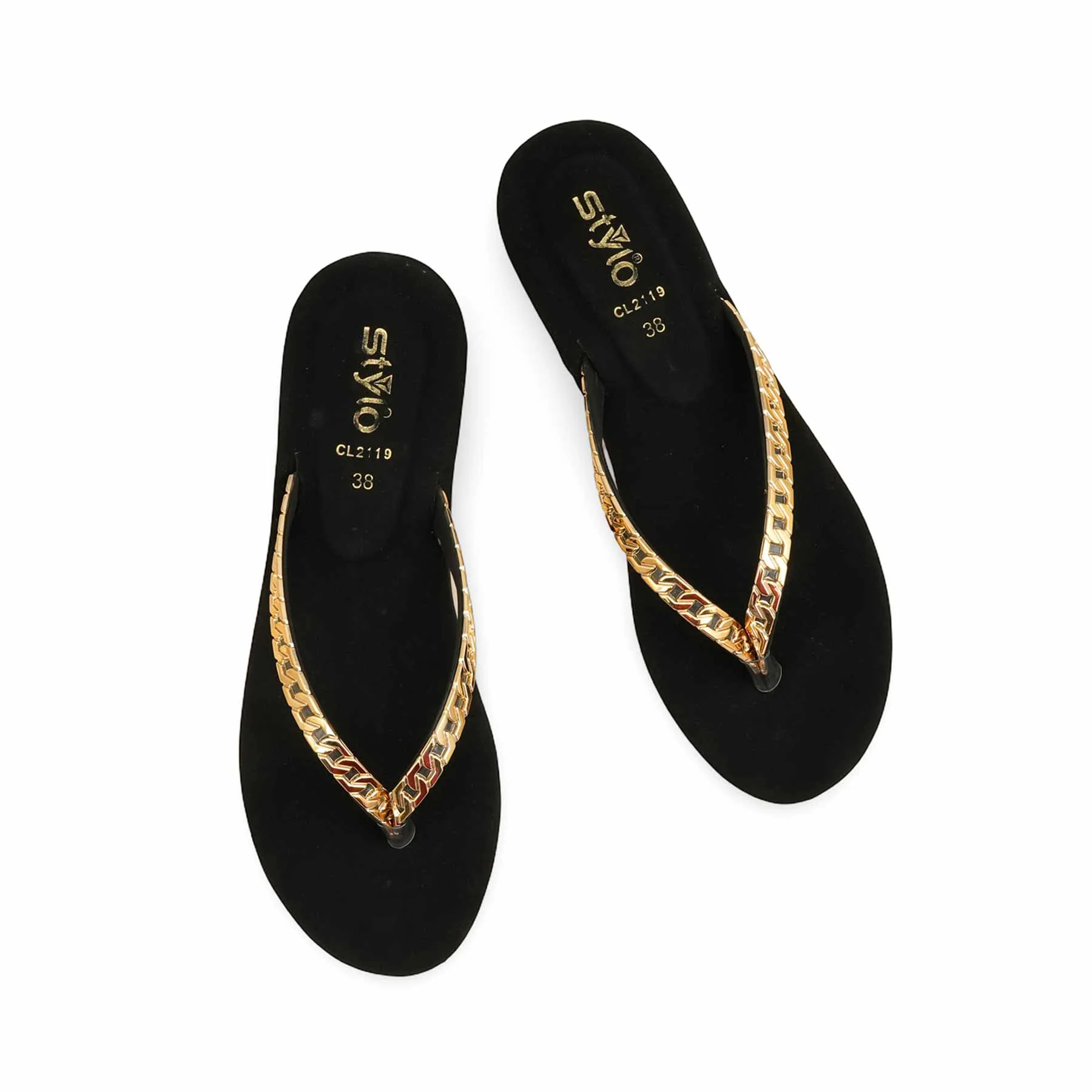 Black Casual Chappal For Women CL2119 - Image 5