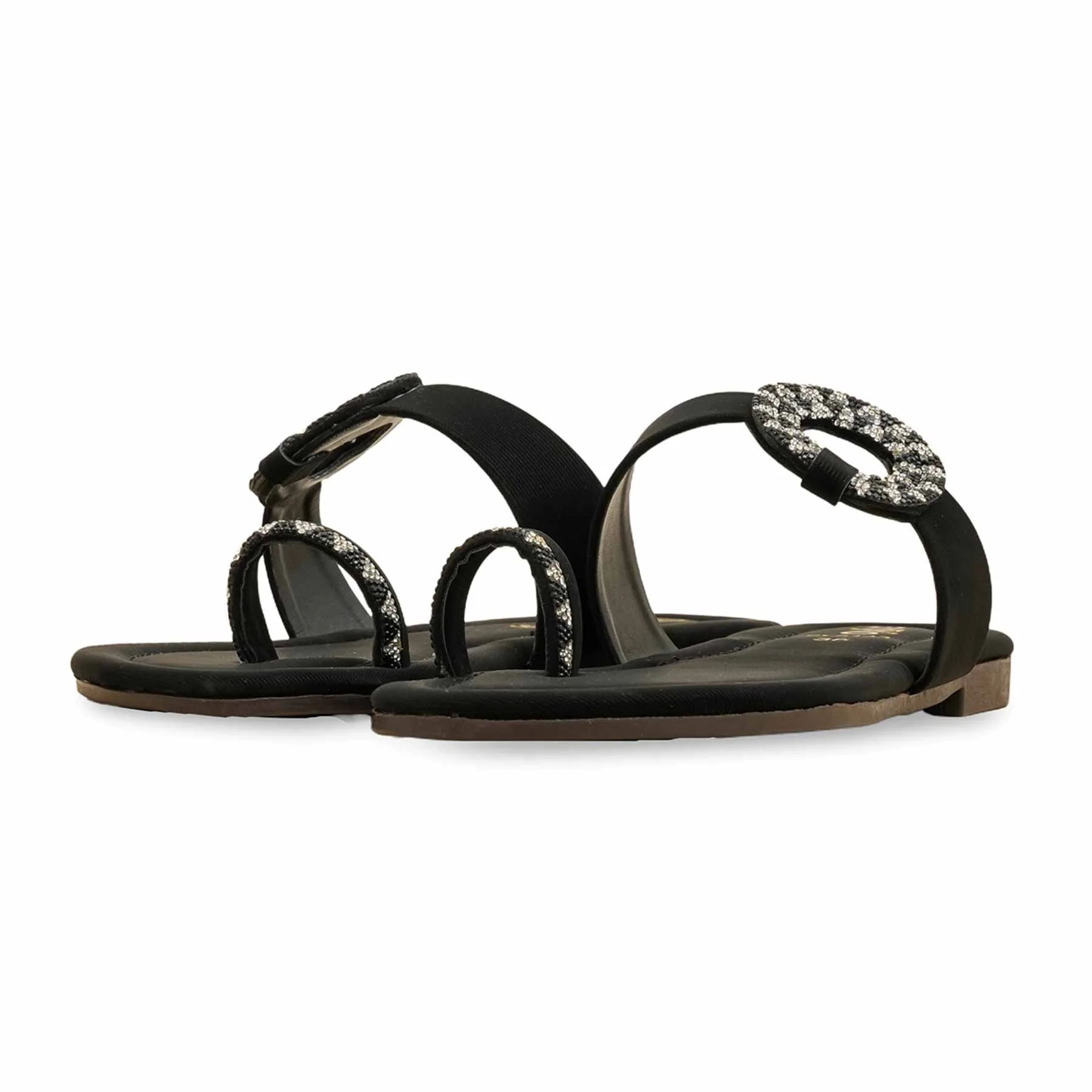 Black Casual Chappal For Women CL2143 - Image 3