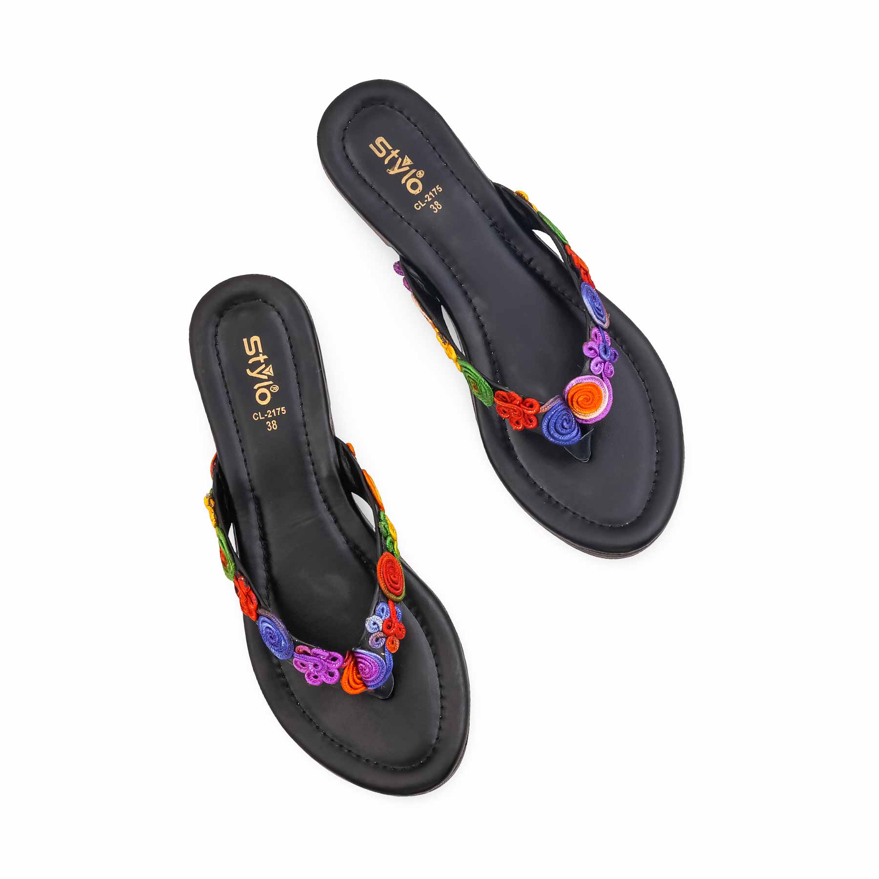Black Casual Chappal For Women CL2175 - Image 5