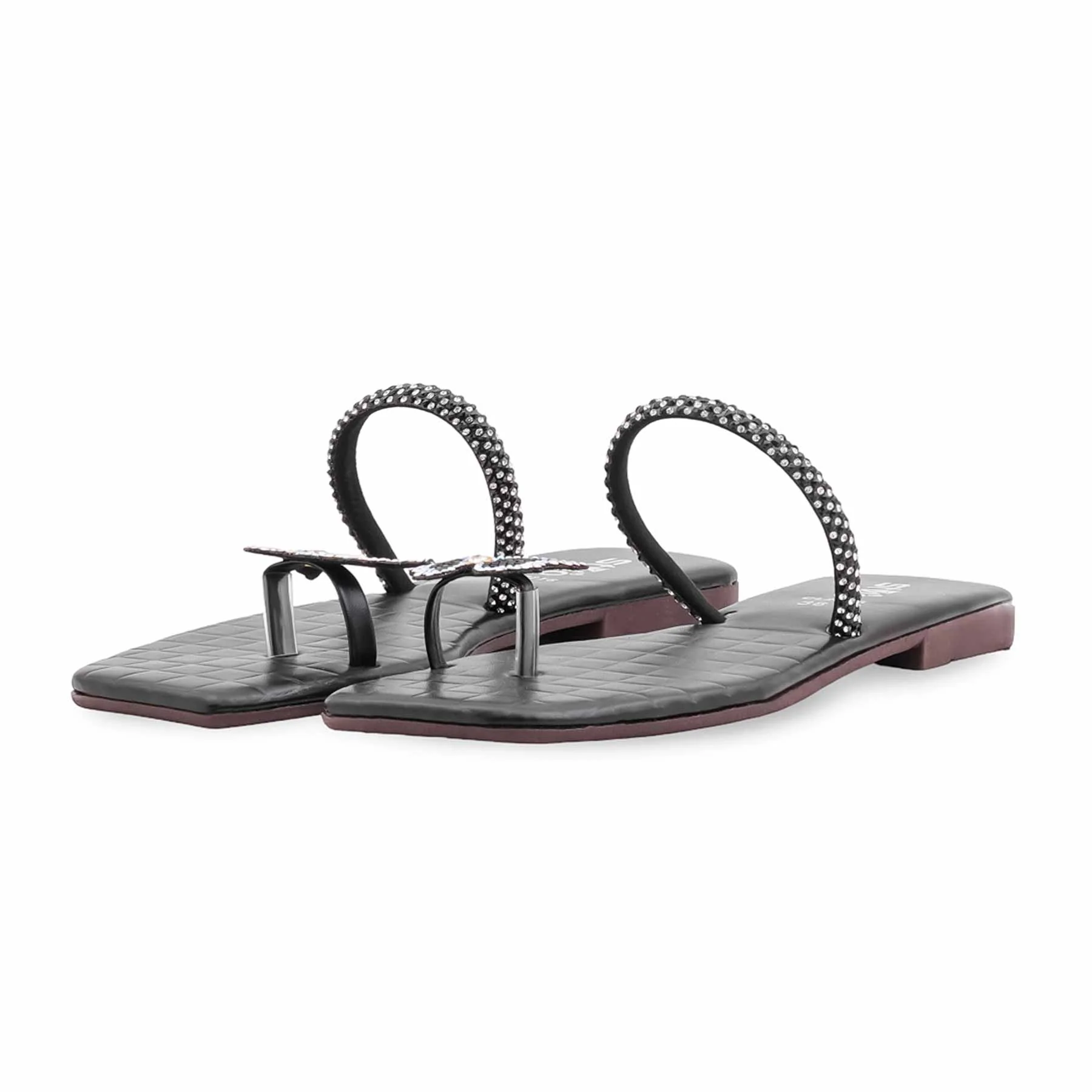 Black Casual Chappal For Women CL2216 - Image 4