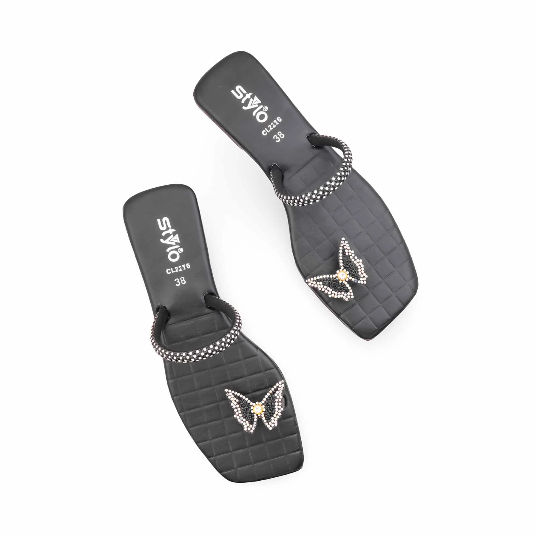 Black Casual Chappal For Women CL2216 - Image 6