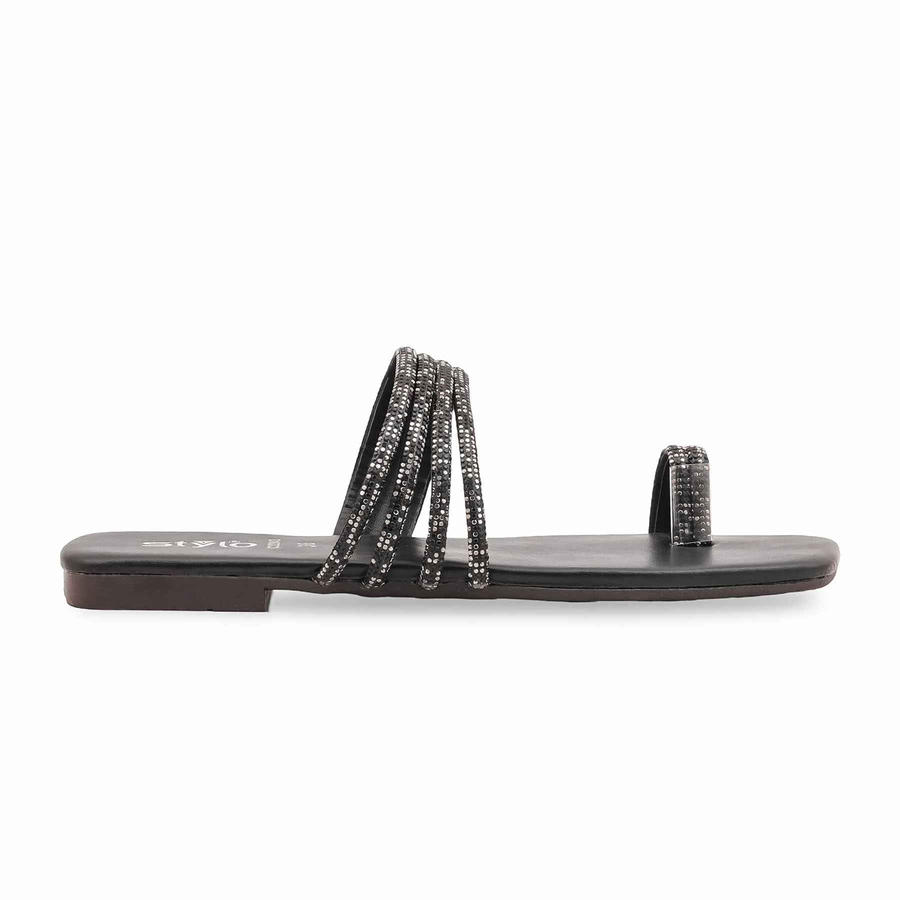 Black Casual Chappal For Women CL2243 - Image 2